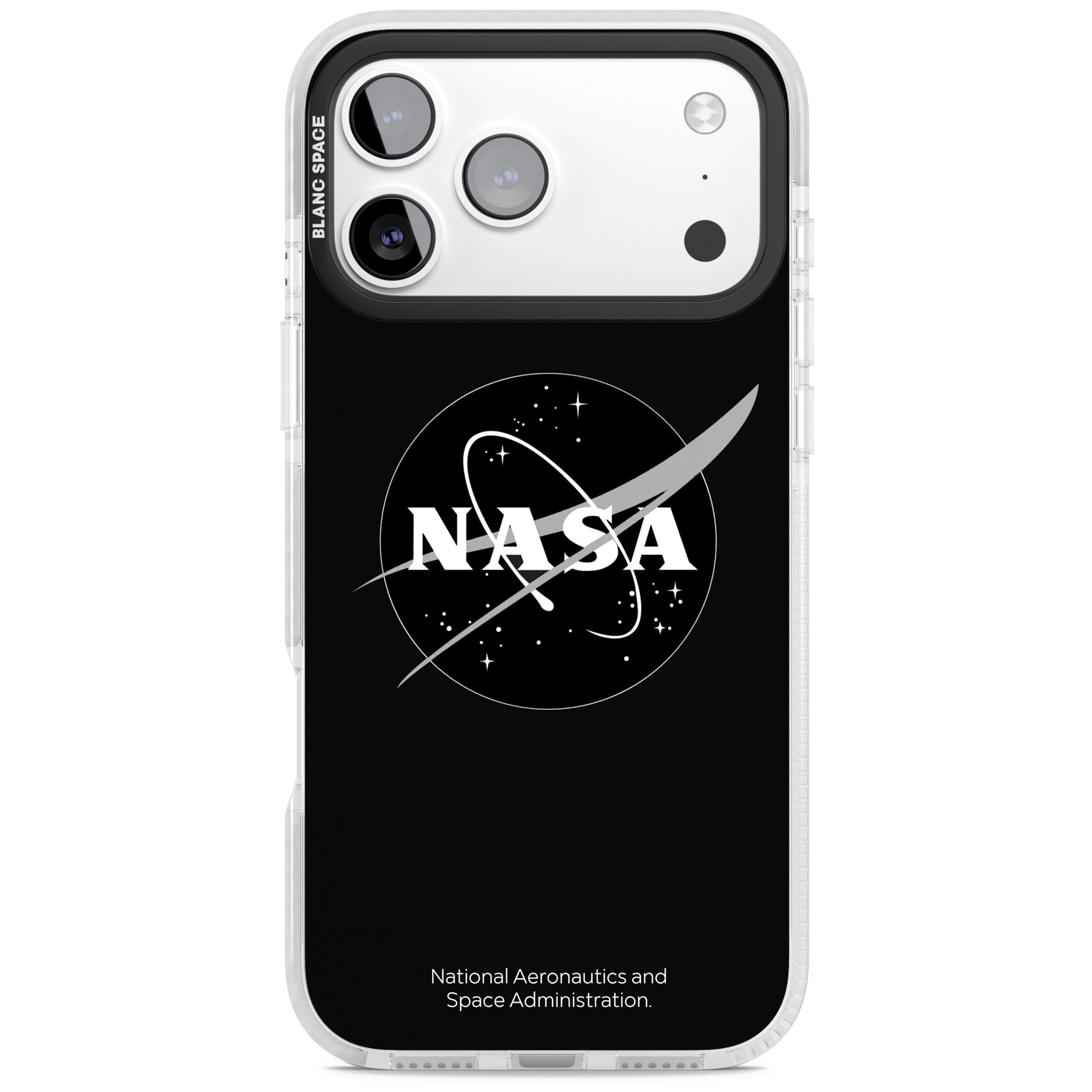 Dark Nasa Meatball iPhone 17 Pro Impact Pro Clear Phone Case