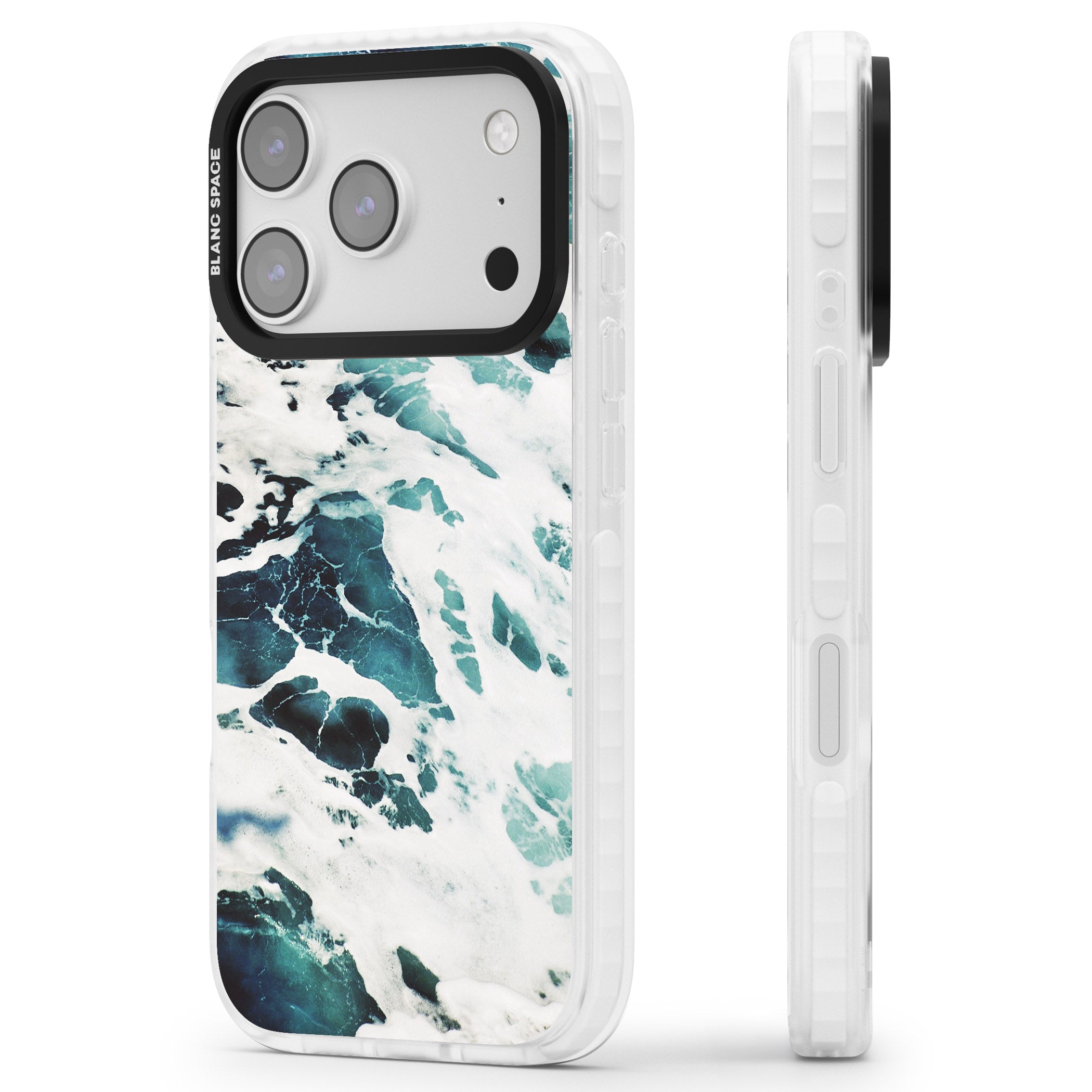 Ocean Surge iPhone 17 Pro Max Impact Pro Clear Phone Case Side Profile