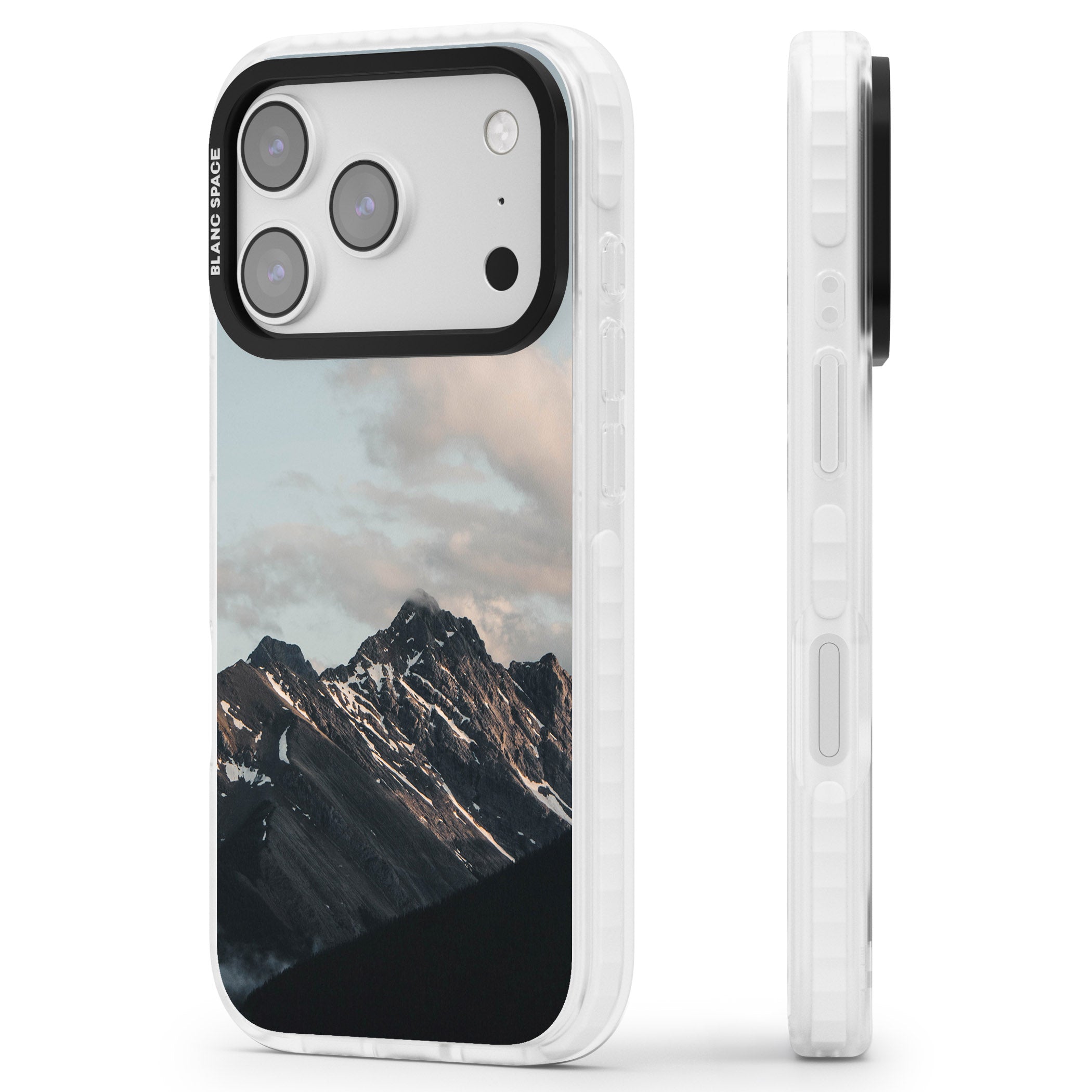 Twilight Mountain iPhone 17 Pro Max Impact Pro Clear Phone Case Side Profile