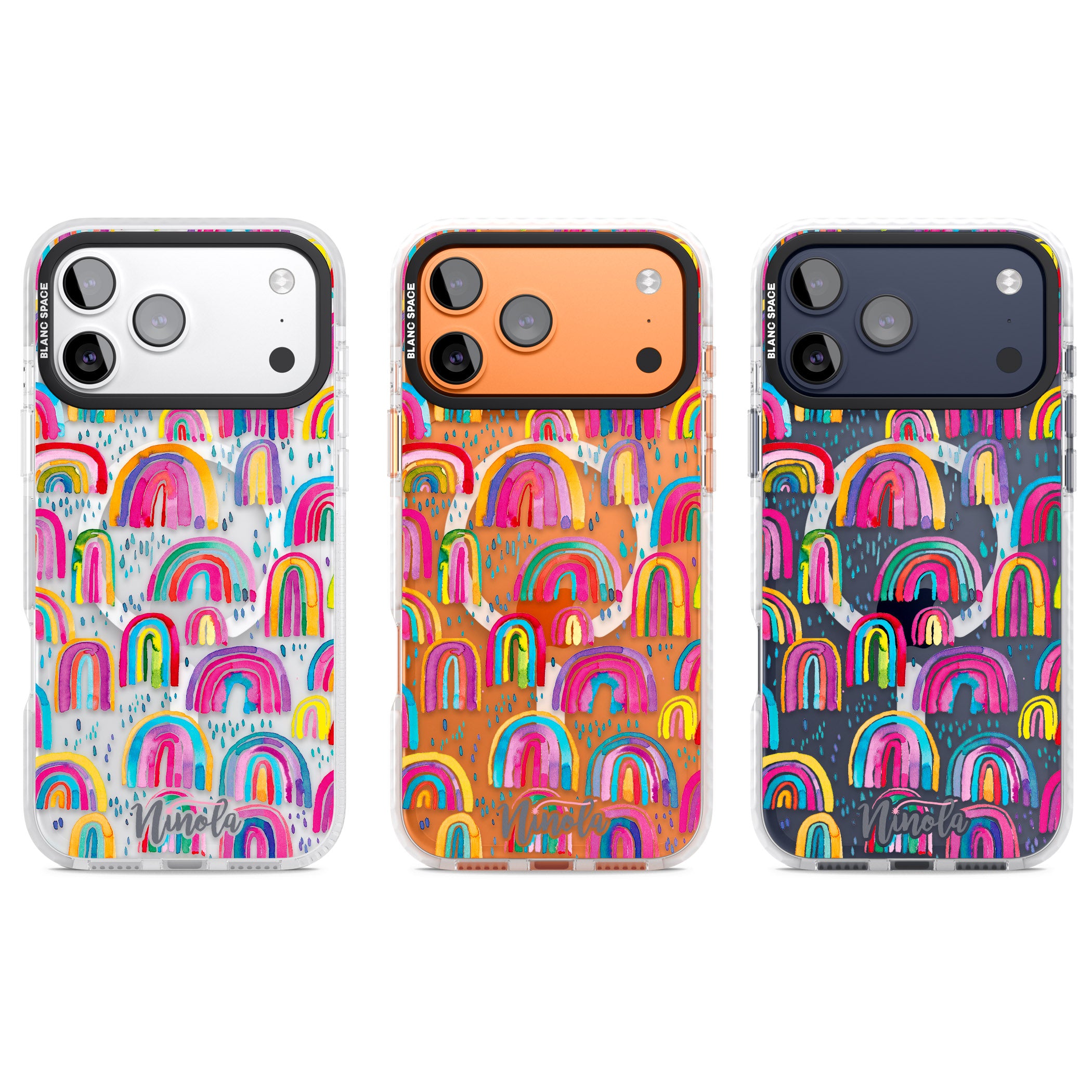 Watercolor Rainbow iPhone 17 Pro Impact Pro Clear Phone Case APT Impact Protection