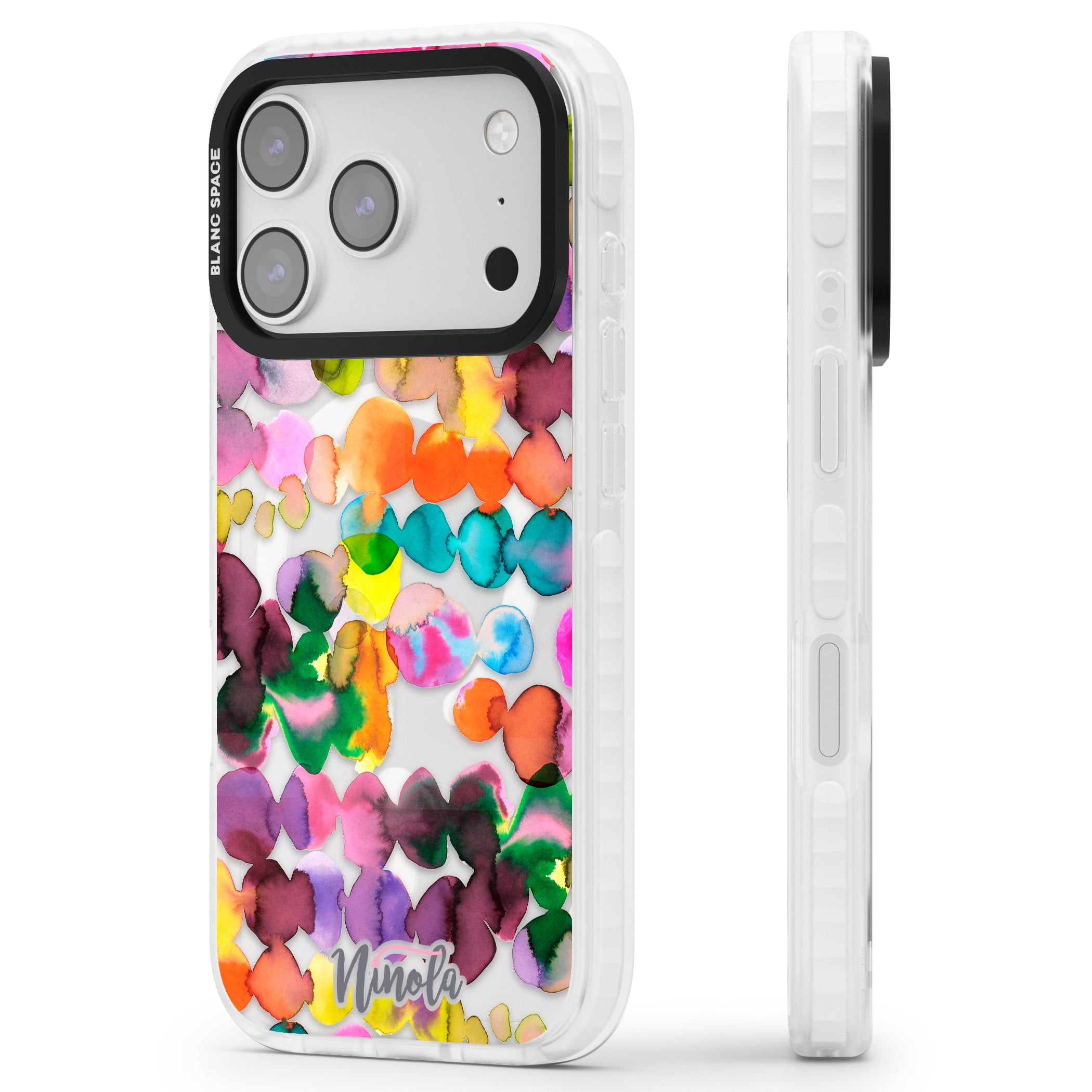 Ink Splash Hues iPhone 17 Pro Impact Pro Clear Phone Case Side Profile