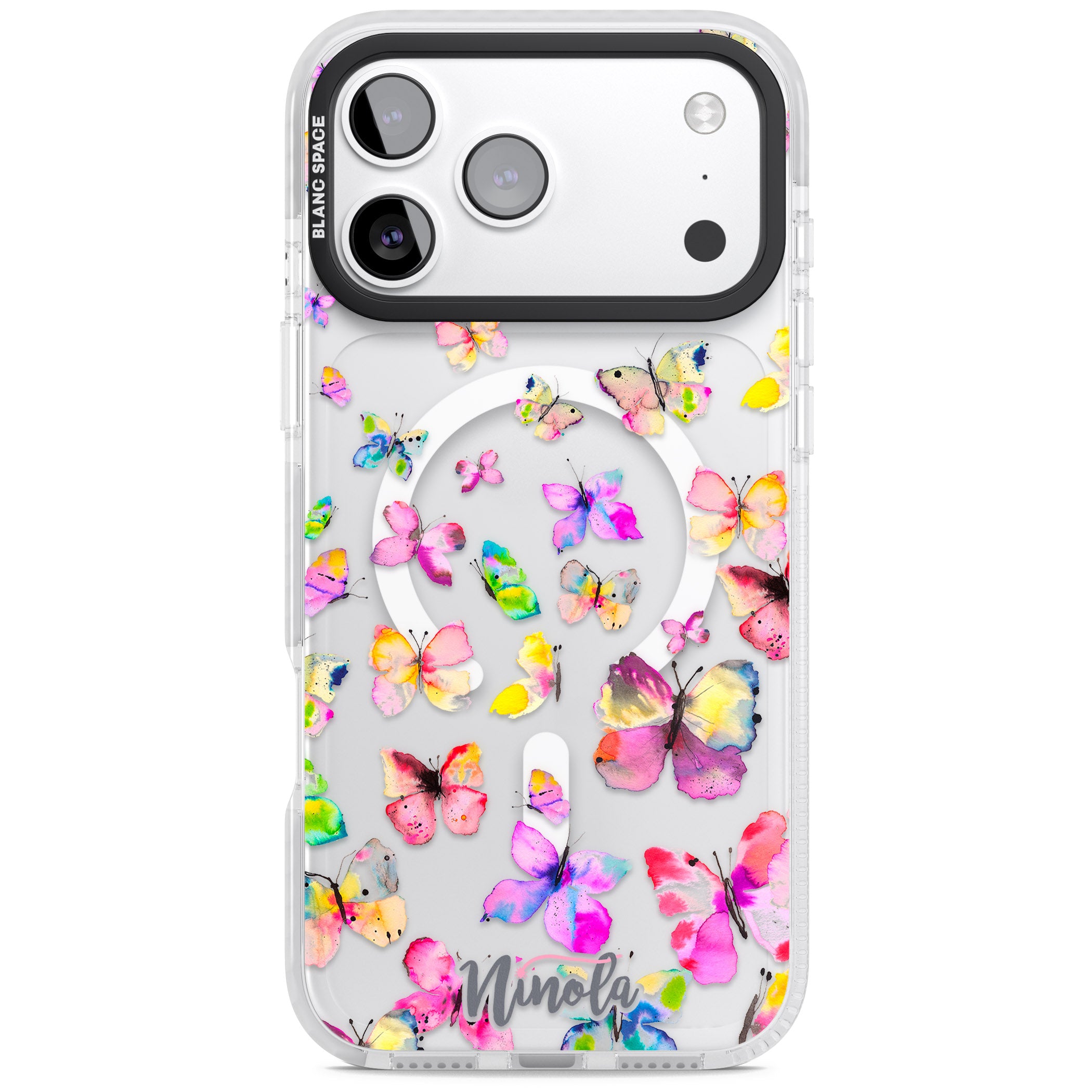 Watercolor Butterflies iPhone 17 Pro Impact Pro Clear Phone Case