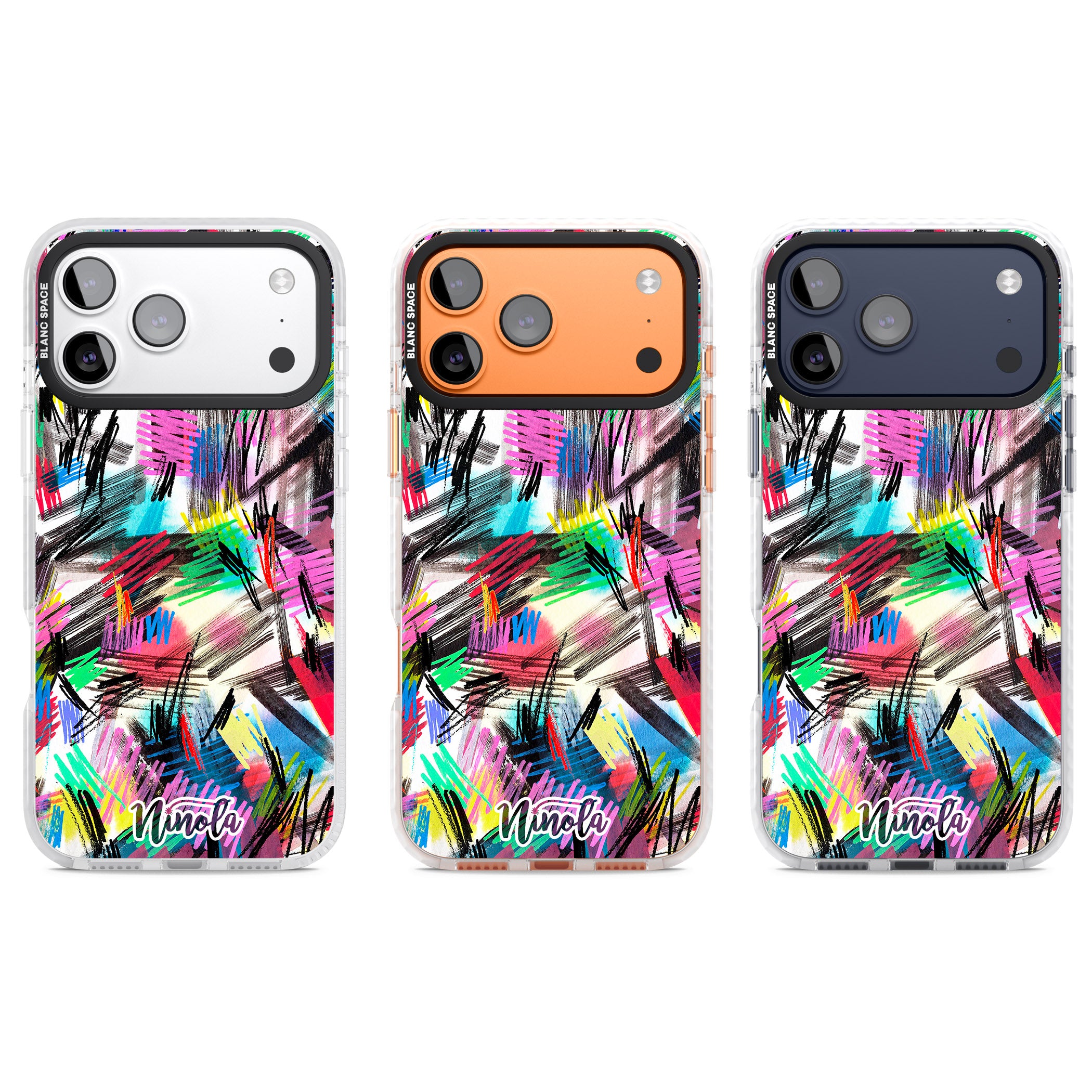 Wild Strokes Rainbow iPhone 17 Pro Impact Pro Clear Phone Case APT Impact Protection