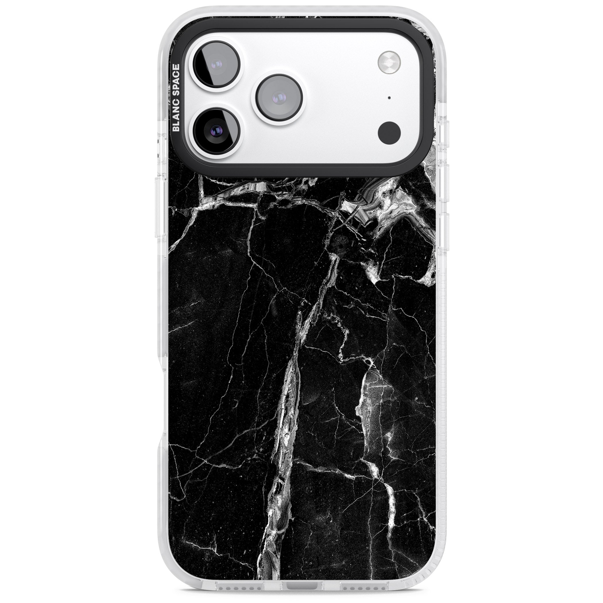 Black Onyx Marble iPhone 17 Pro Max Impact Pro Clear Phone Case
