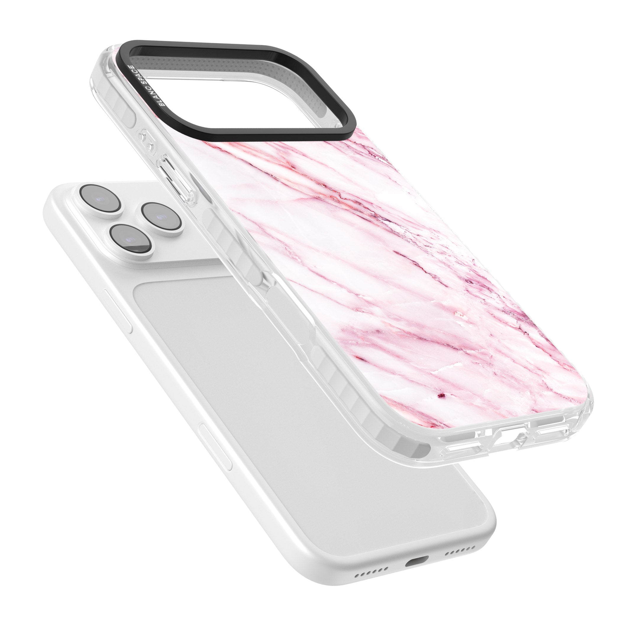 White Pink Onyx Marble iPhone 17 Pro Max Impact Pro Clear Phone Case Colours