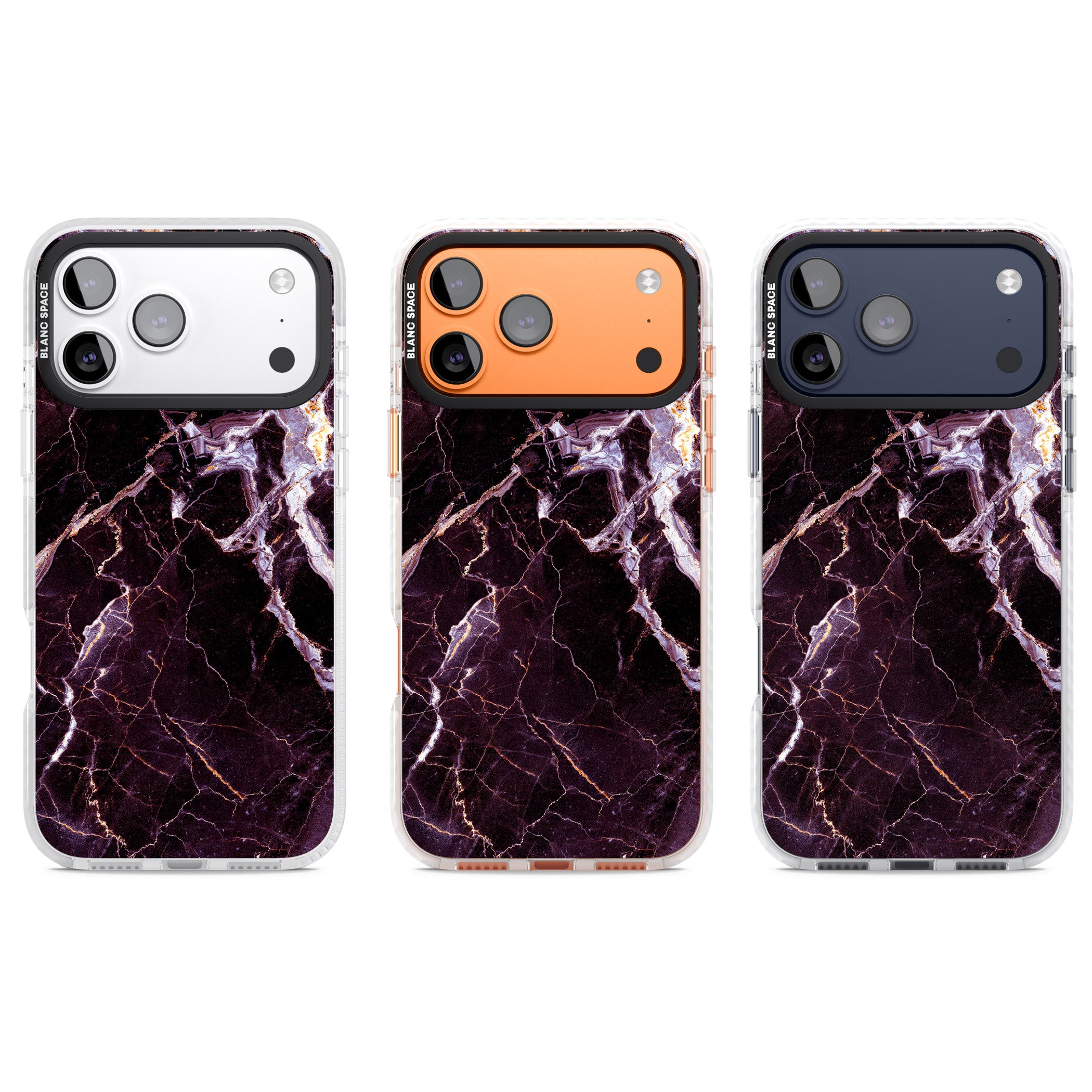 Violet Shatter Marble iPhone 17 Pro Impact Pro Clear Phone Case APT Impact Protection