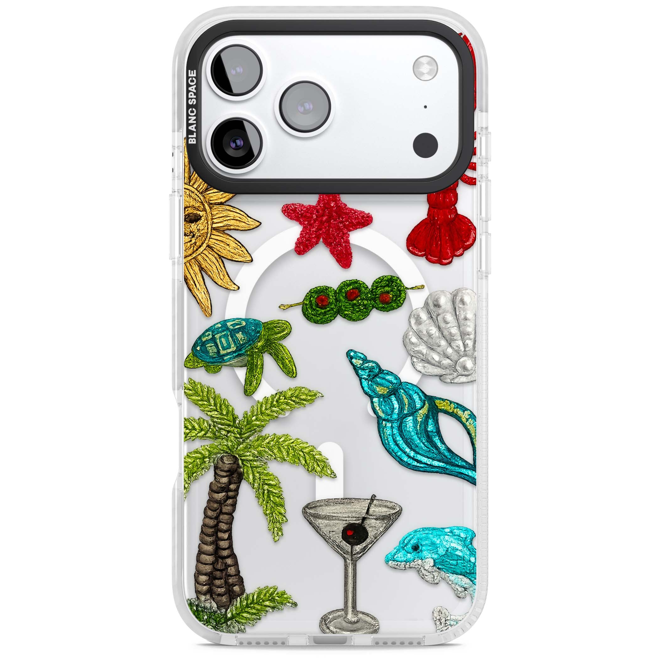 Painted Coastal Pattern coastal iPhone case | Impact Magsafe case for iPhone 17 Pro, iPhone 17 Pro Max
