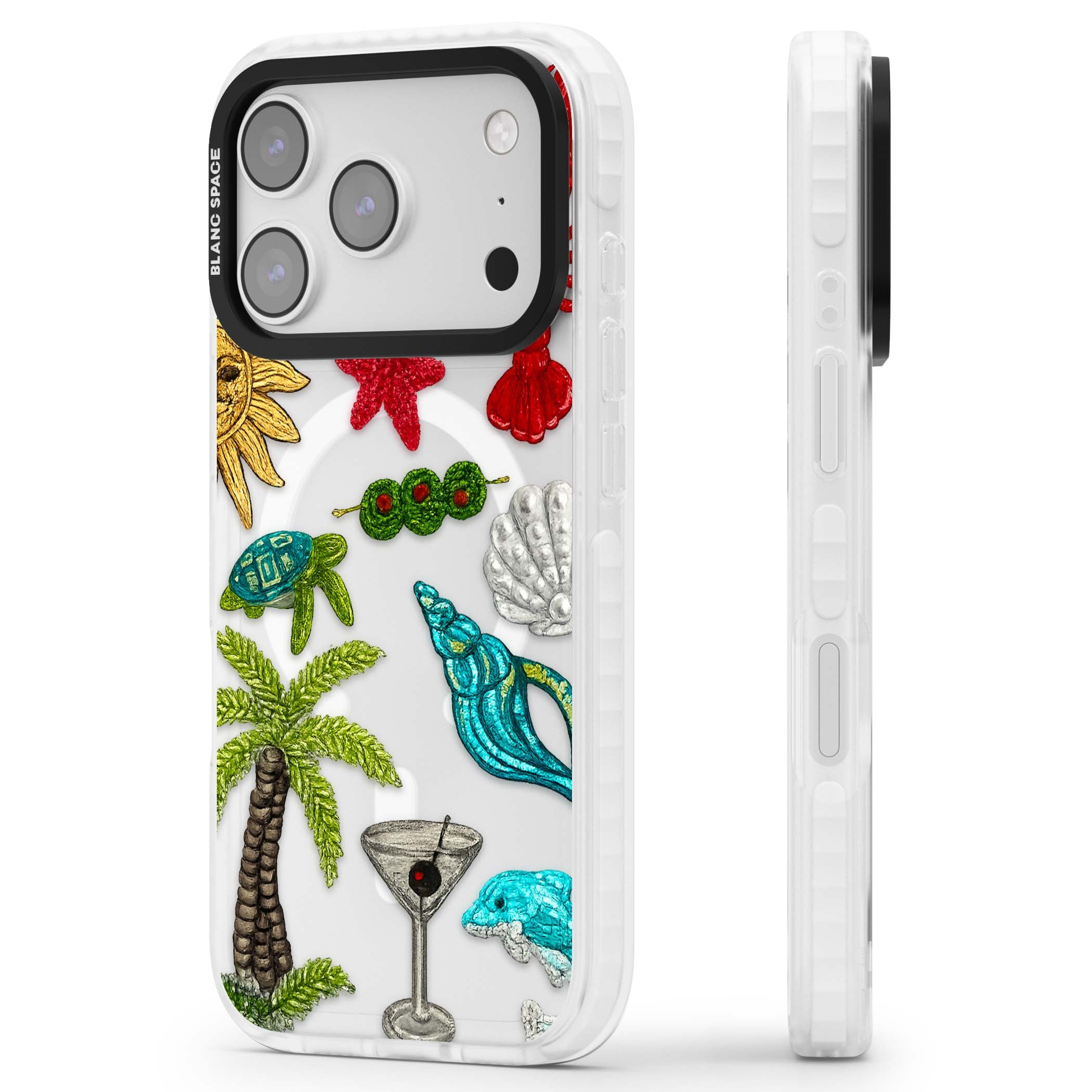 Painted Coastal Pattern coastal iPhone case | Impact Magsafe case for iPhone 17 Pro, iPhone 17 Pro Max