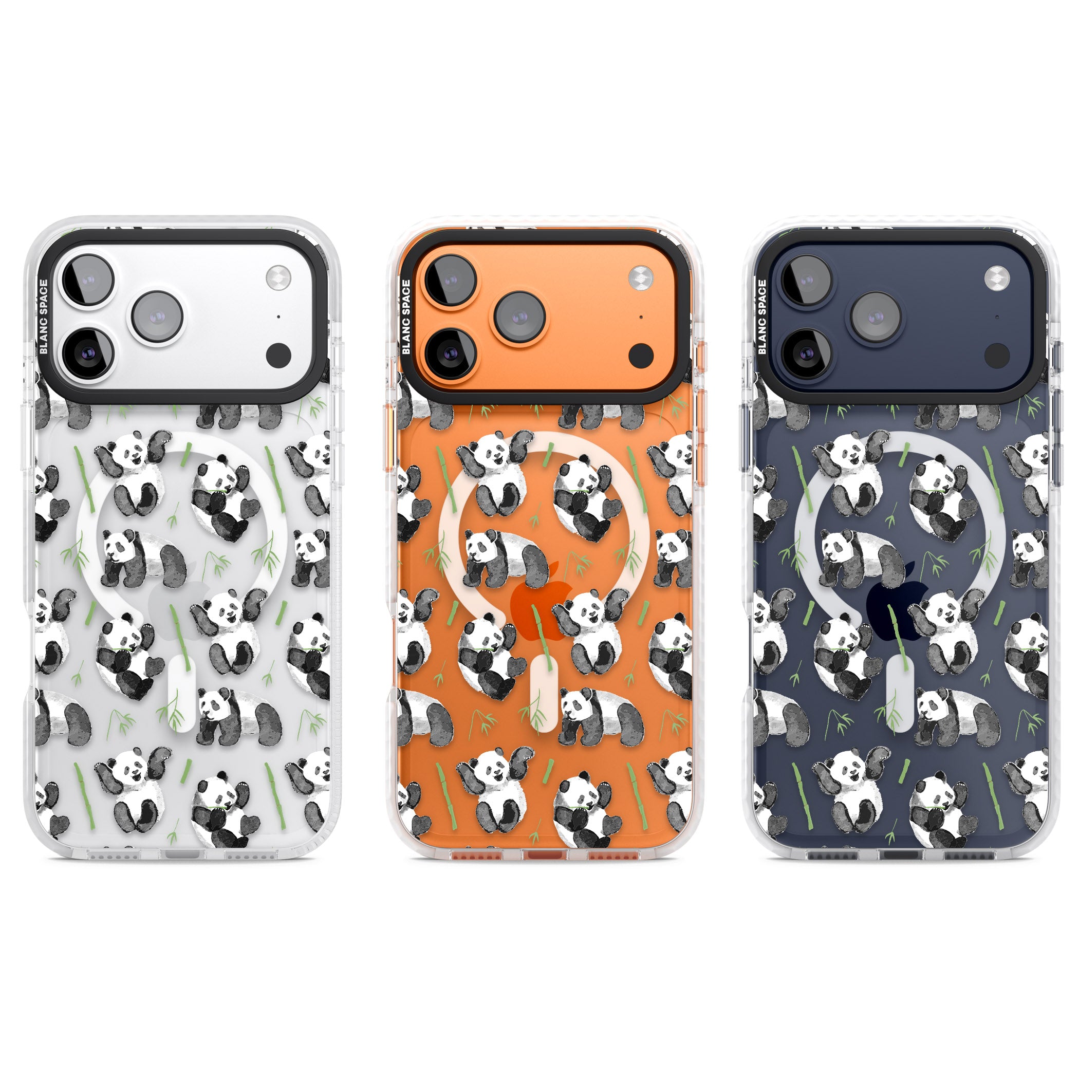 Watercolour Panda Pattern iPhone 17 Pro Impact Pro Clear Phone Case APT Impact Protection