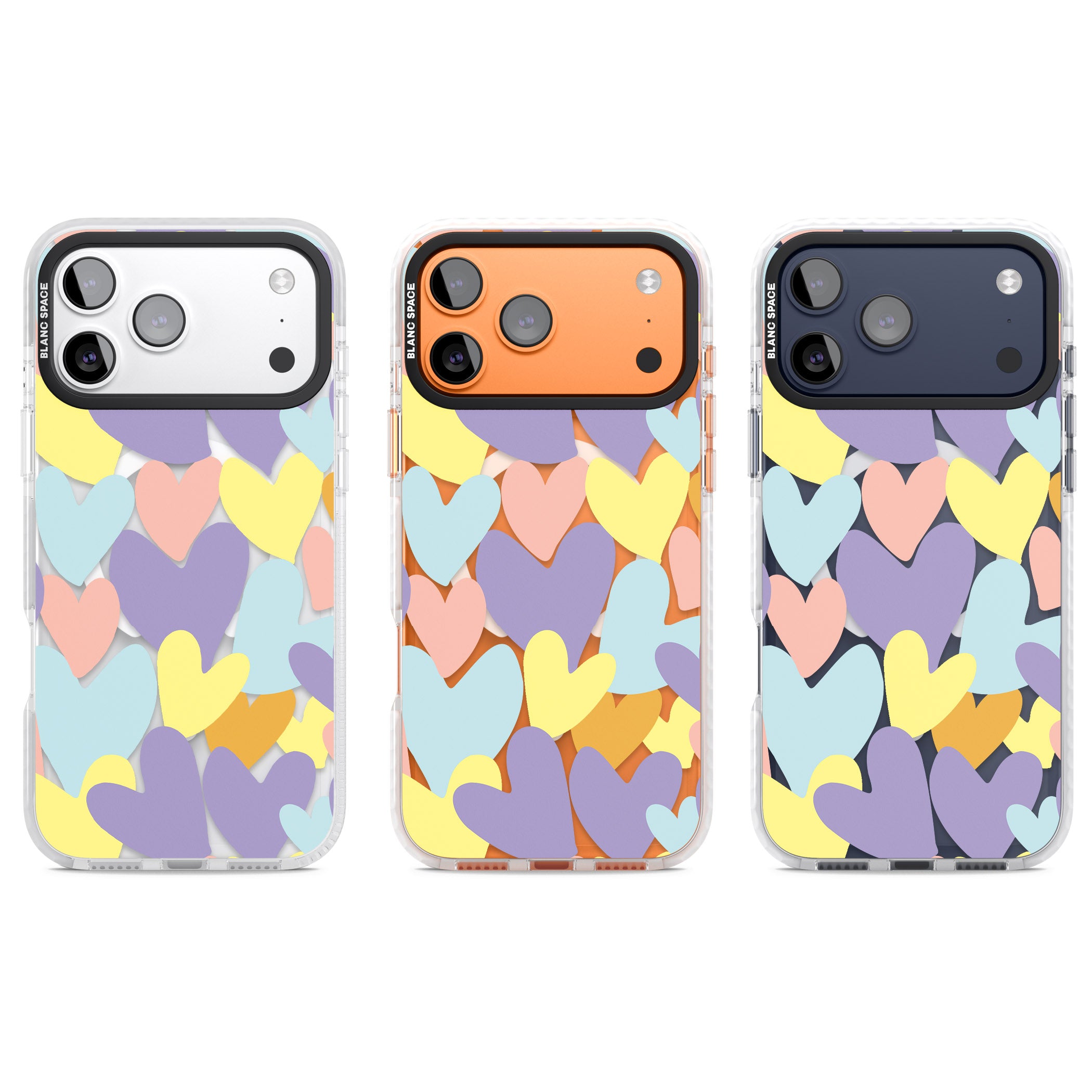 Pastel Hearts iPhone 17 Pro Impact Pro Clear Phone Case APT Impact Protection
