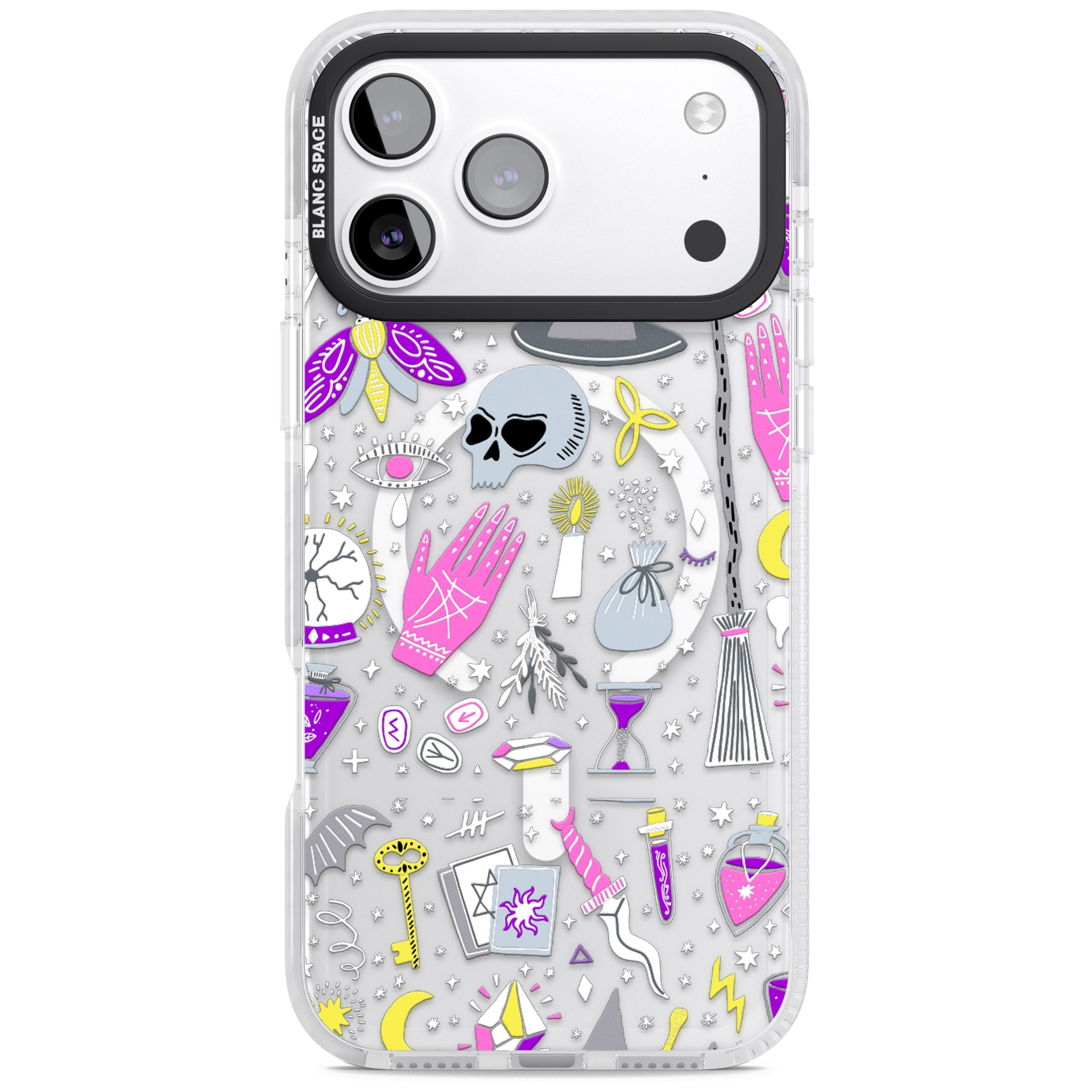 Black Magic Pattern iPhone 17 Pro Max Impact Pro Clear Phone Case