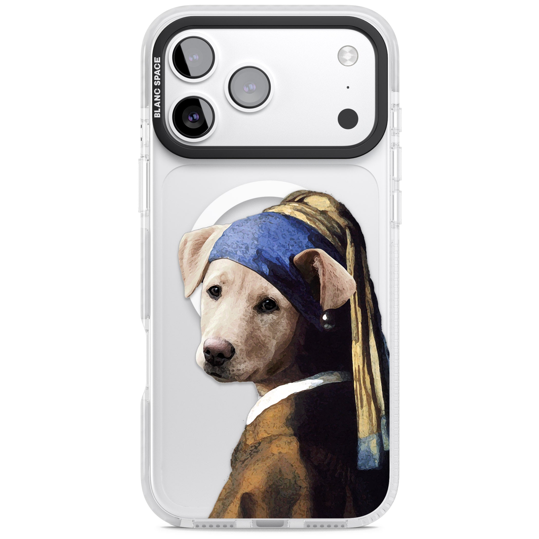 Doggo With A Pearl Earring iPhone 17 Pro Max Impact Pro Clear Phone Case