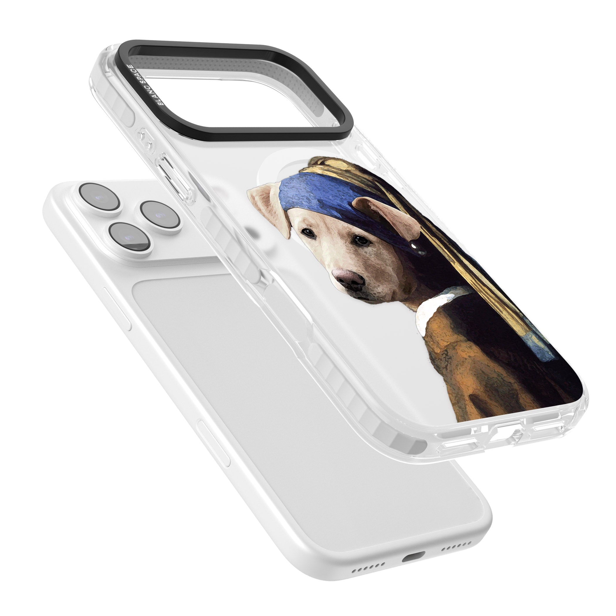 Doggo With A Pearl Earring iPhone 17 Pro Max Impact Pro Clear Phone Case Colours