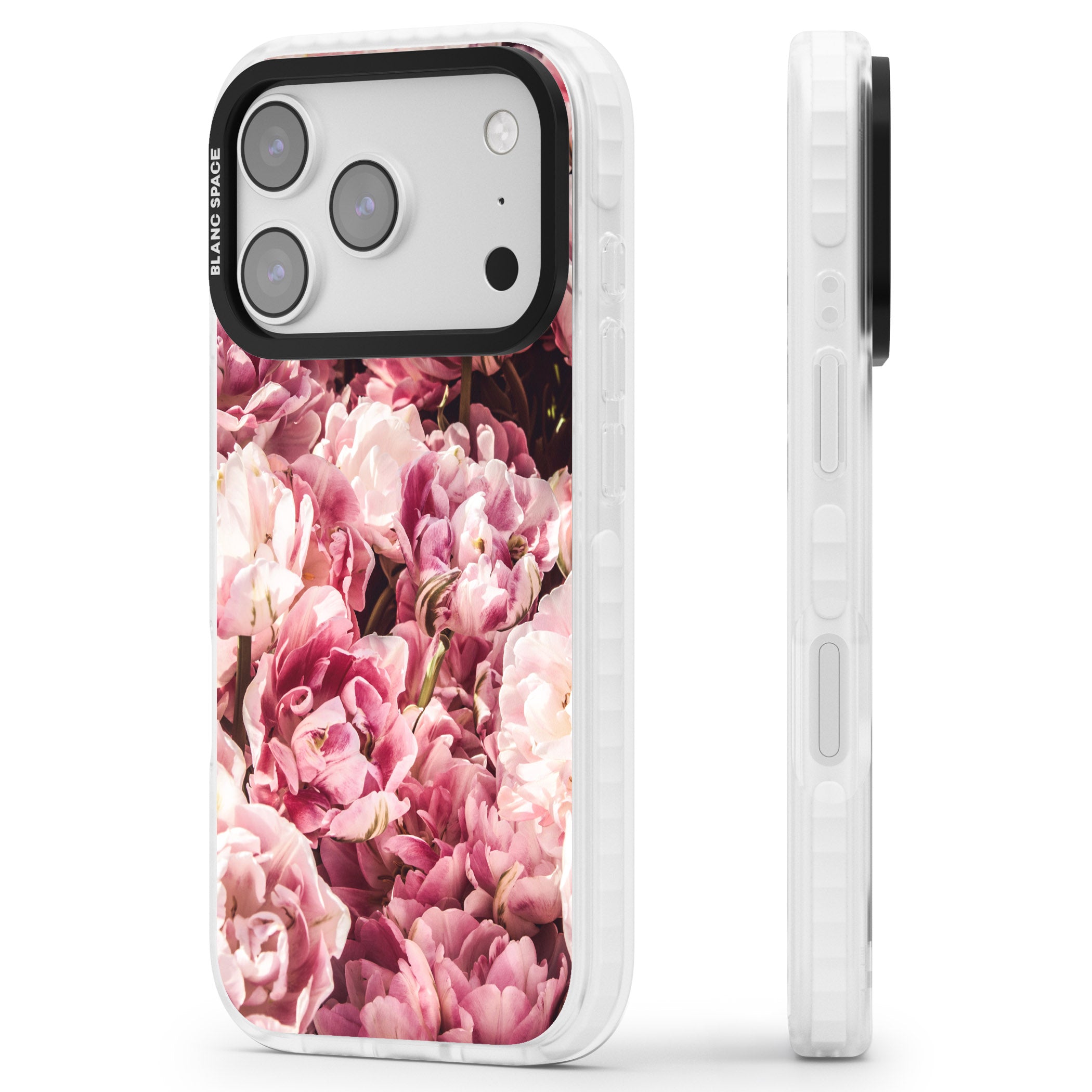 Petal Blush iPhone 17 Pro Max Impact Pro Clear Phone Case Side Profile