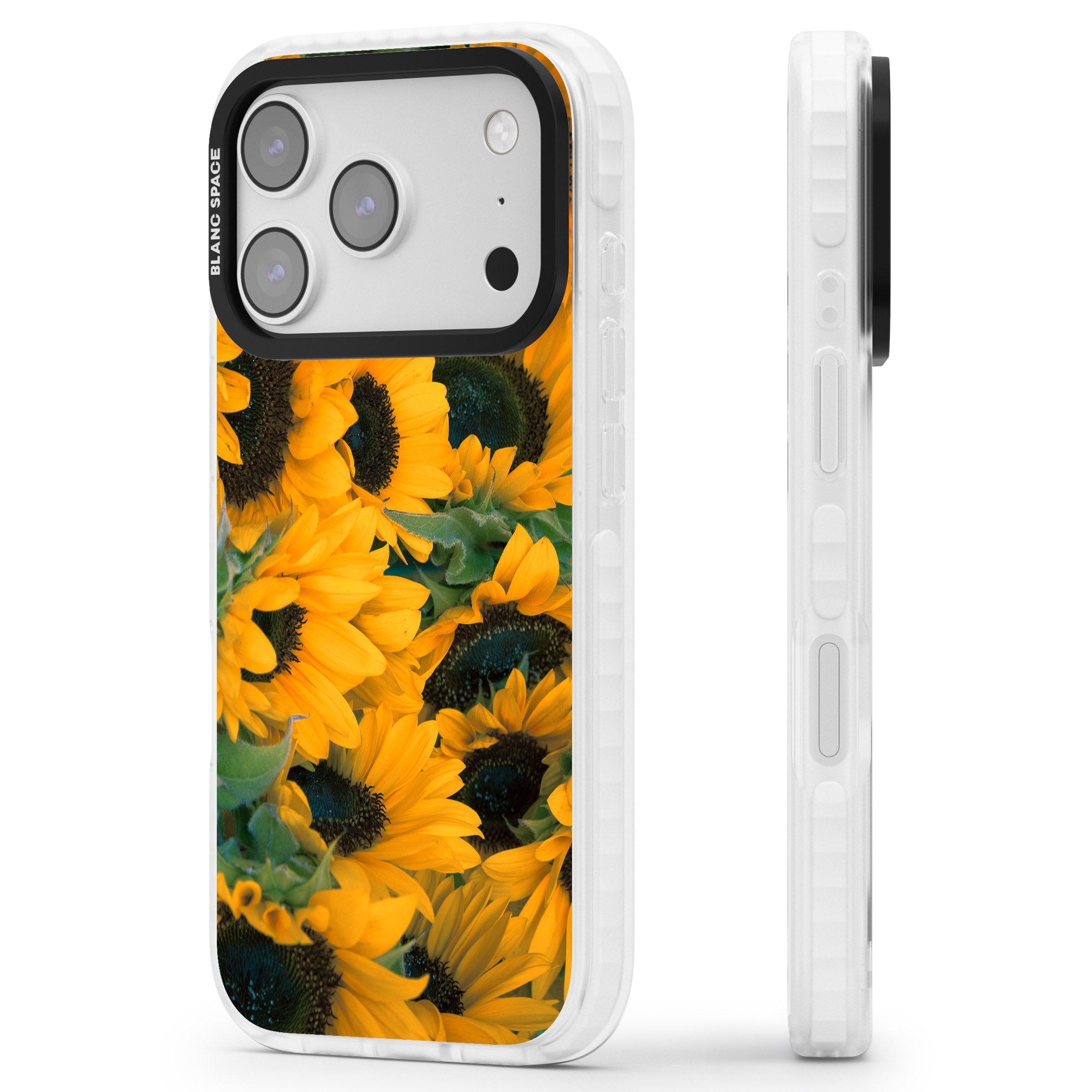 Sunflowers iPhone 17 Pro Max Impact Pro Clear Phone Case Side Profile