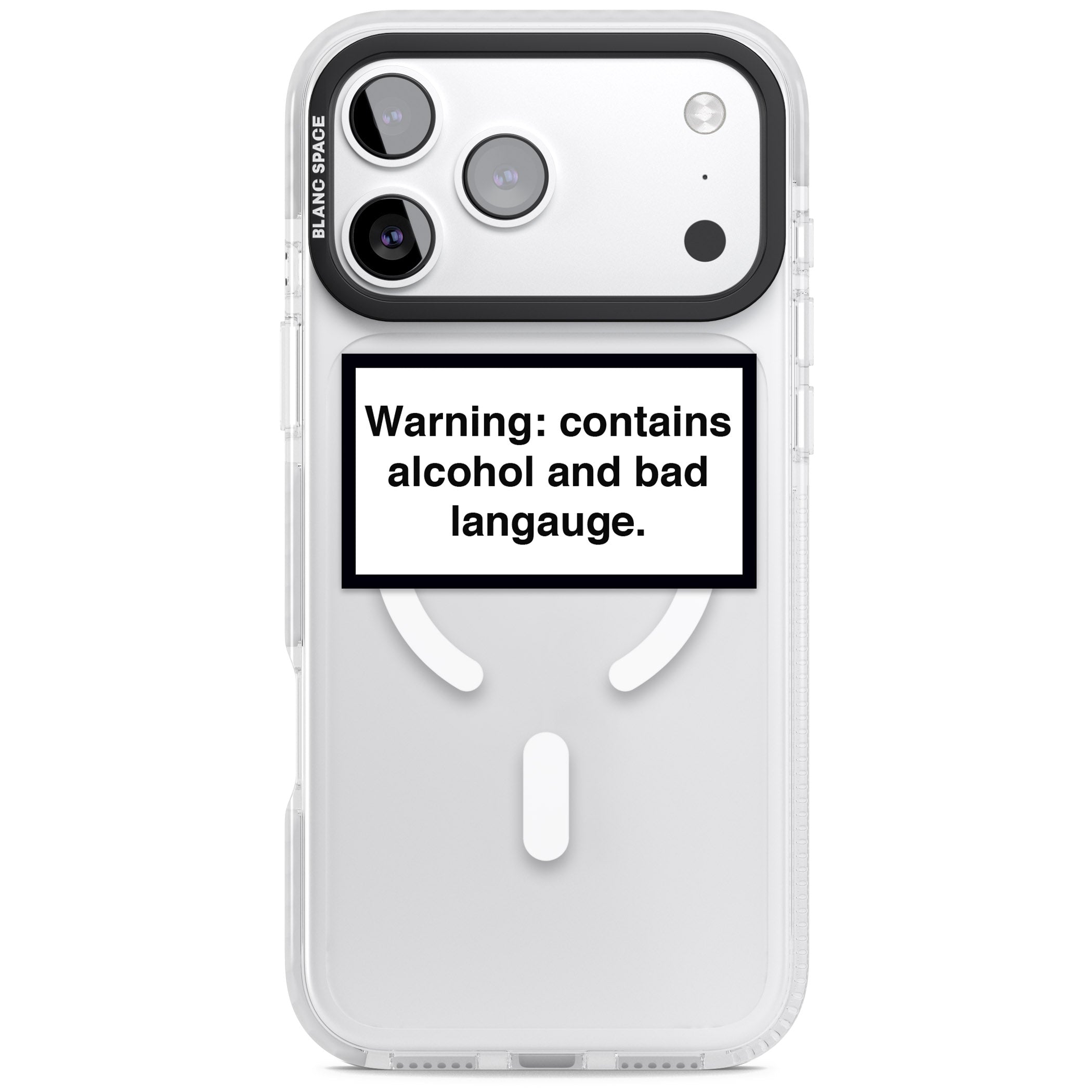 Warning: Contains Alcohol & Bad Language iPhone 17 Pro Impact Pro Clear Phone Case