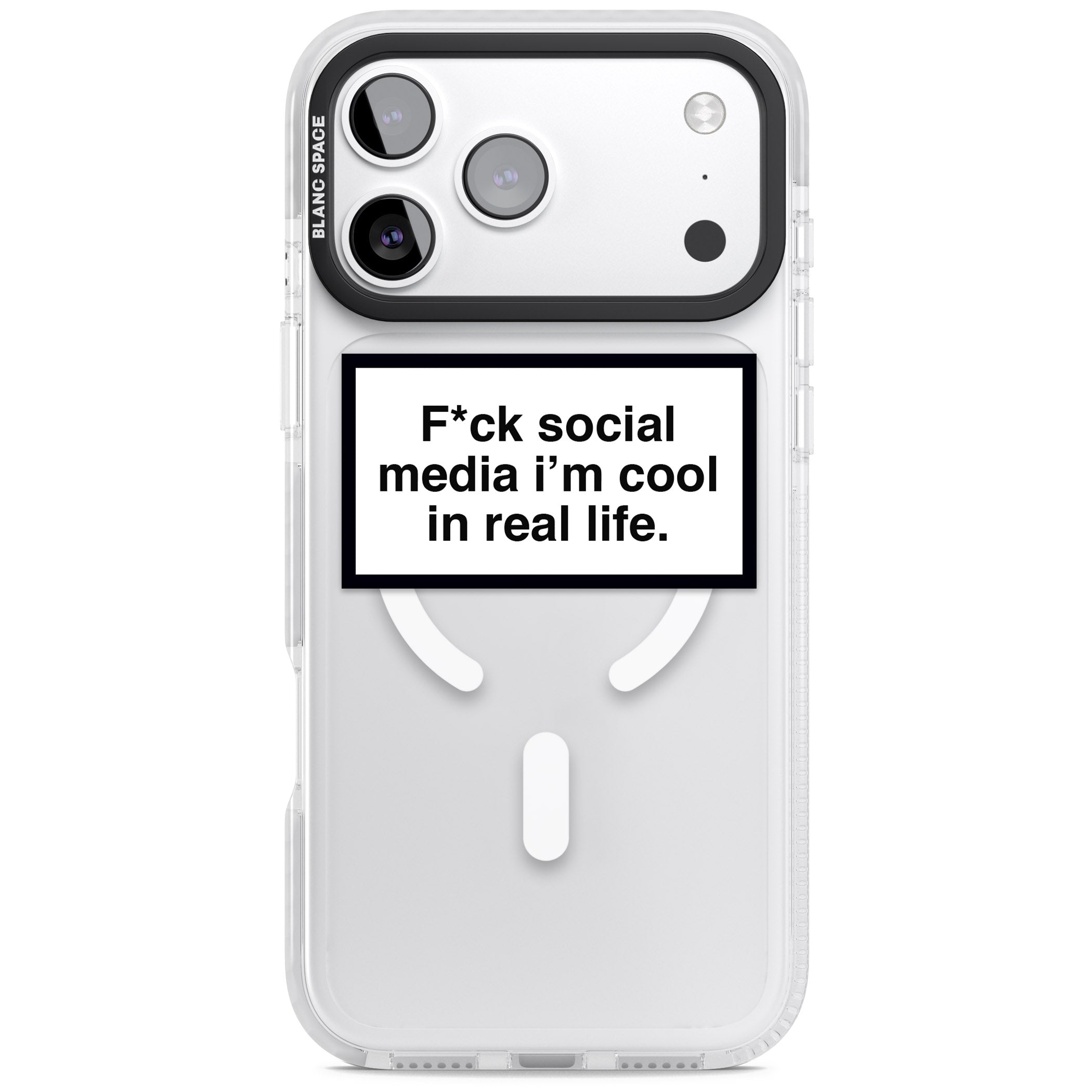 F*Ck Social Media iPhone 17 Pro Max Impact Pro Clear Phone Case