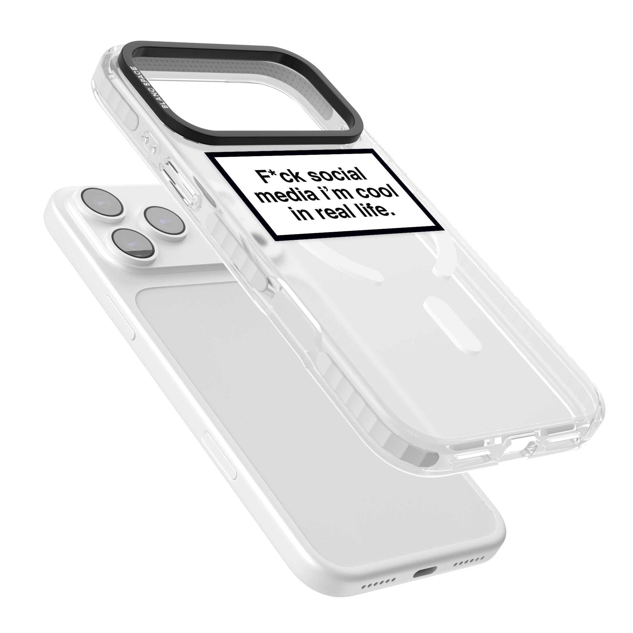 F*Ck Social Media iPhone 17 Pro Max Impact Pro Clear Phone Case Colours