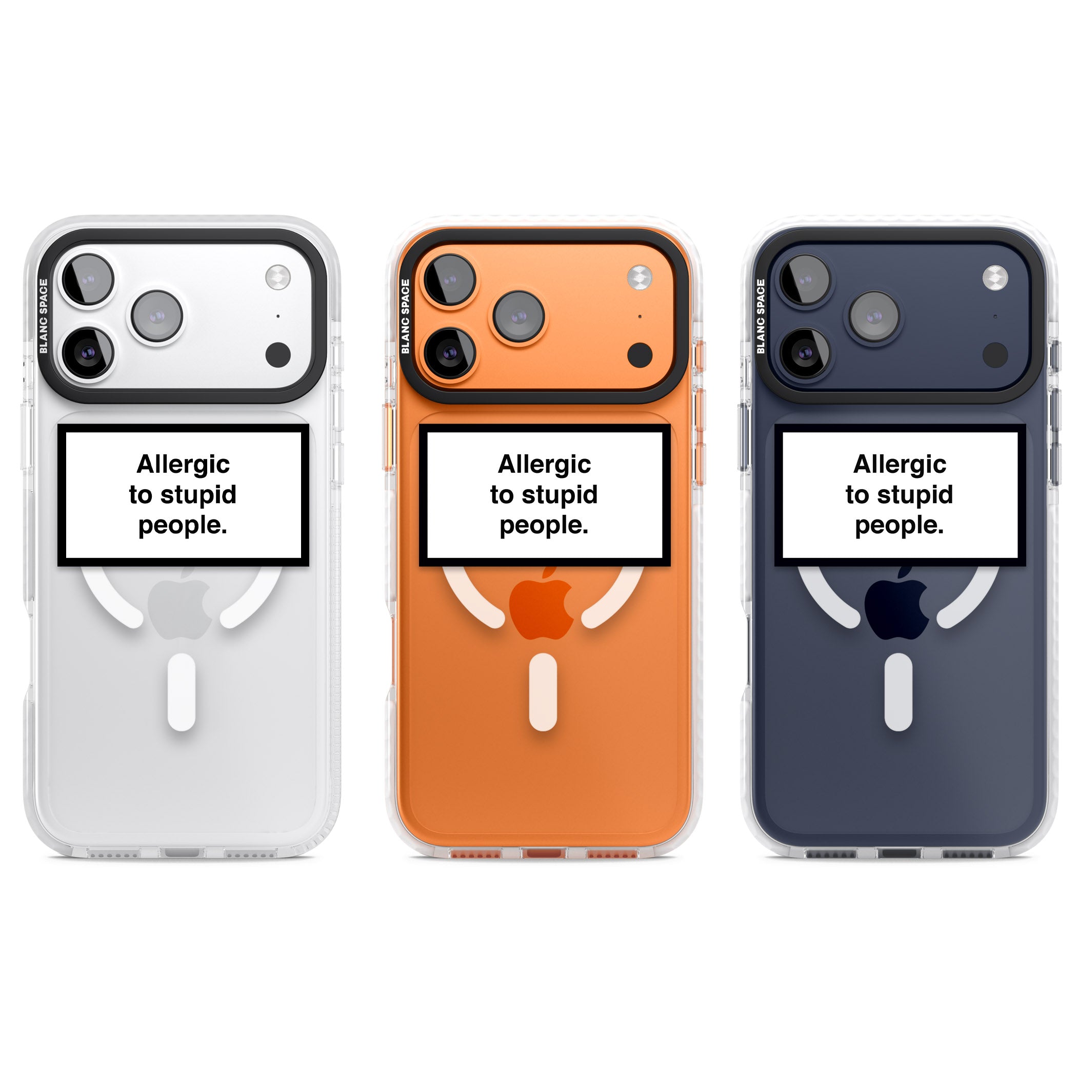 Allergic To Stupid People iPhone 17 Pro Impact Pro Clear Phone Case APT Impact Protection