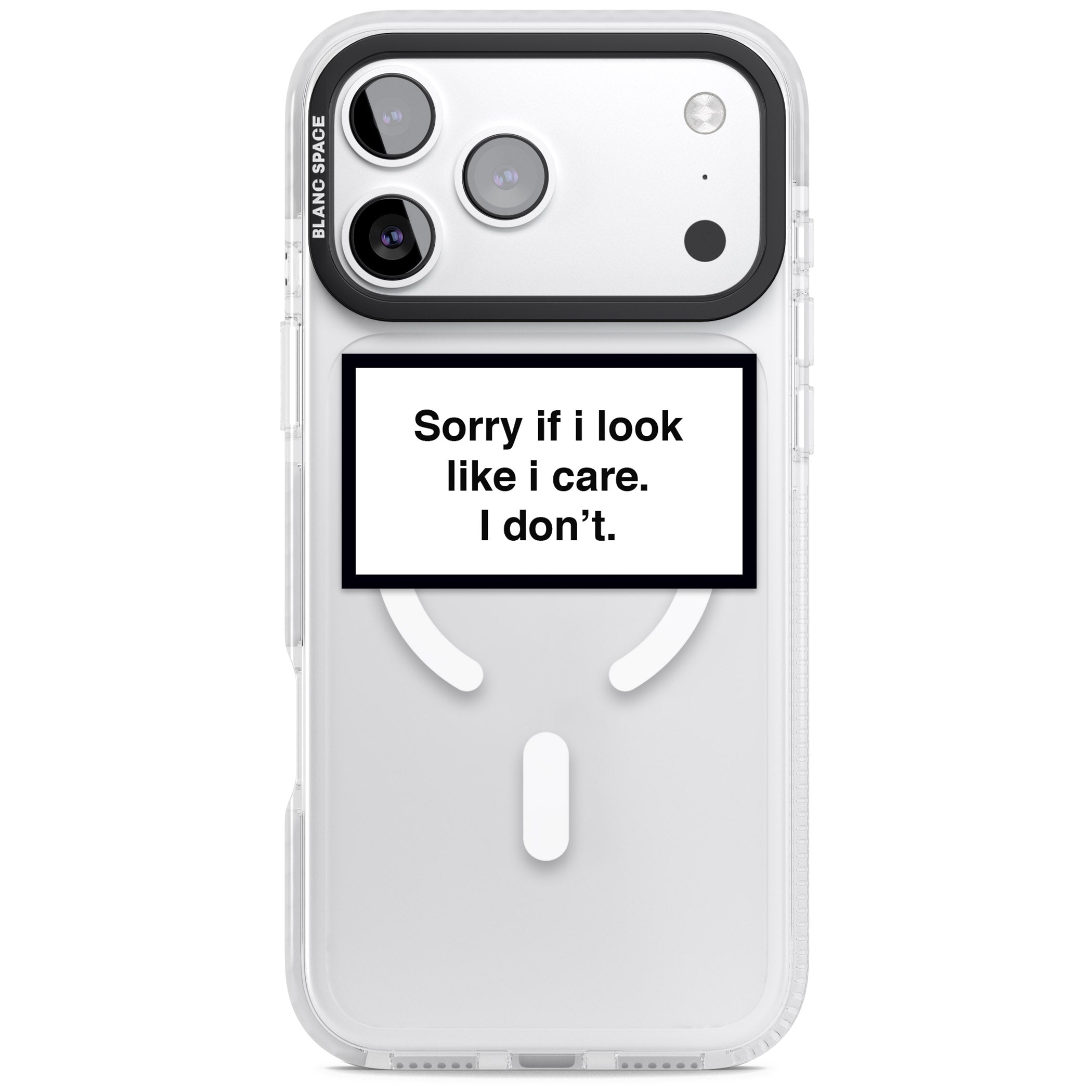 Sorry If I Look Like I Care iPhone 17 Pro Max Impact Pro Clear Phone Case