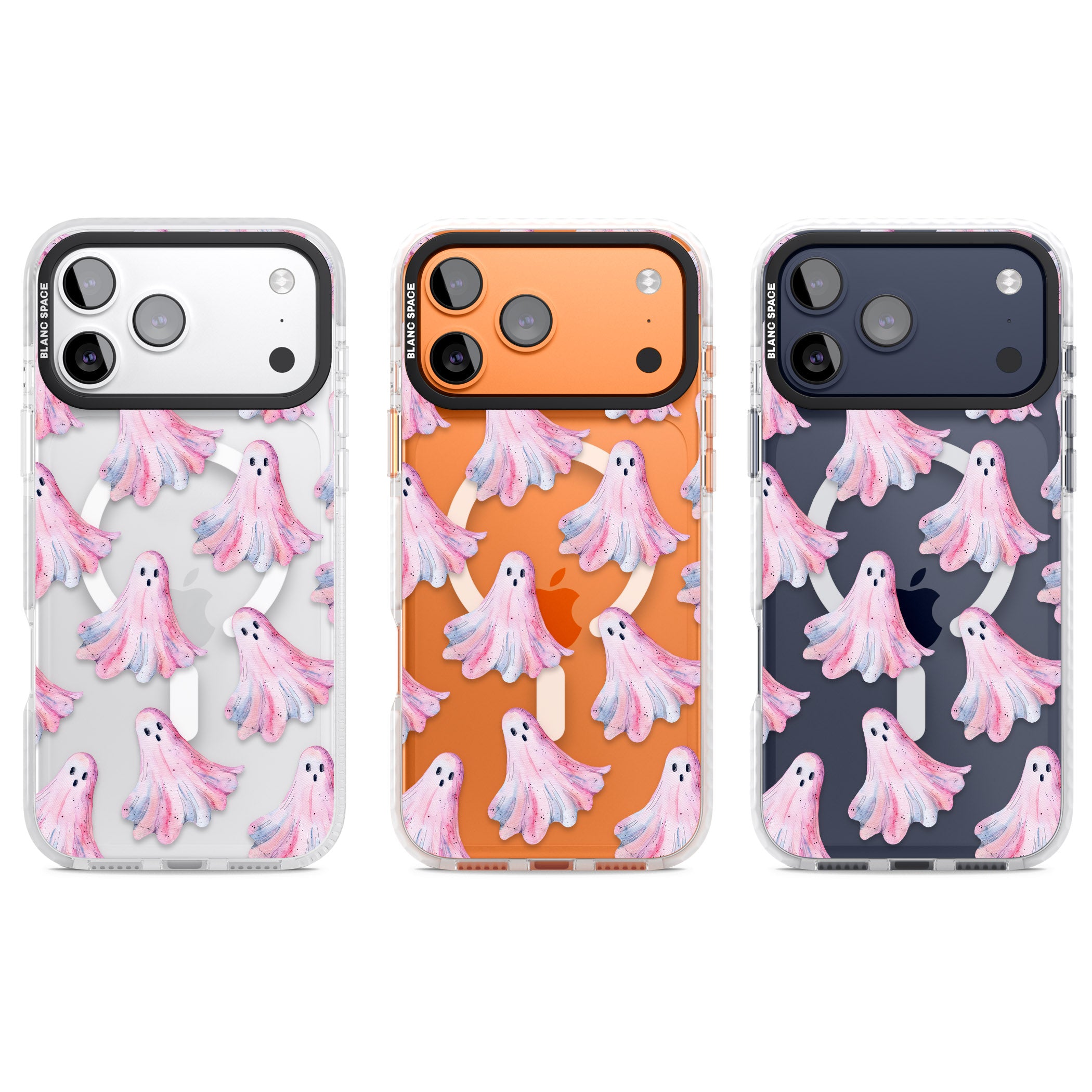 Pink Ghosts iPhone 17 Pro Impact Pro Clear Phone Case APT Impact Protection