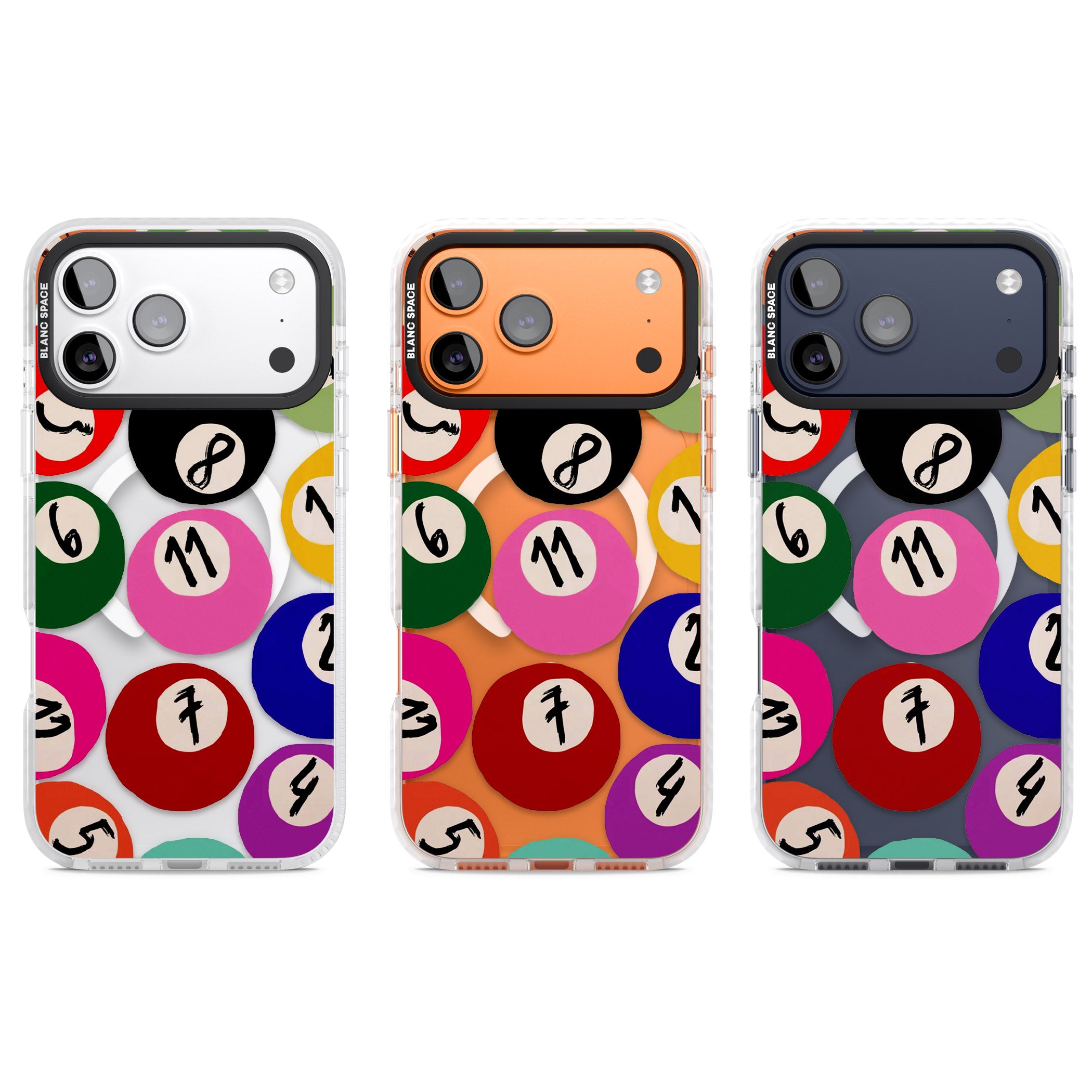 Pool Balls iPhone 17 Pro Impact Pro Clear Phone Case APT Impact Protection