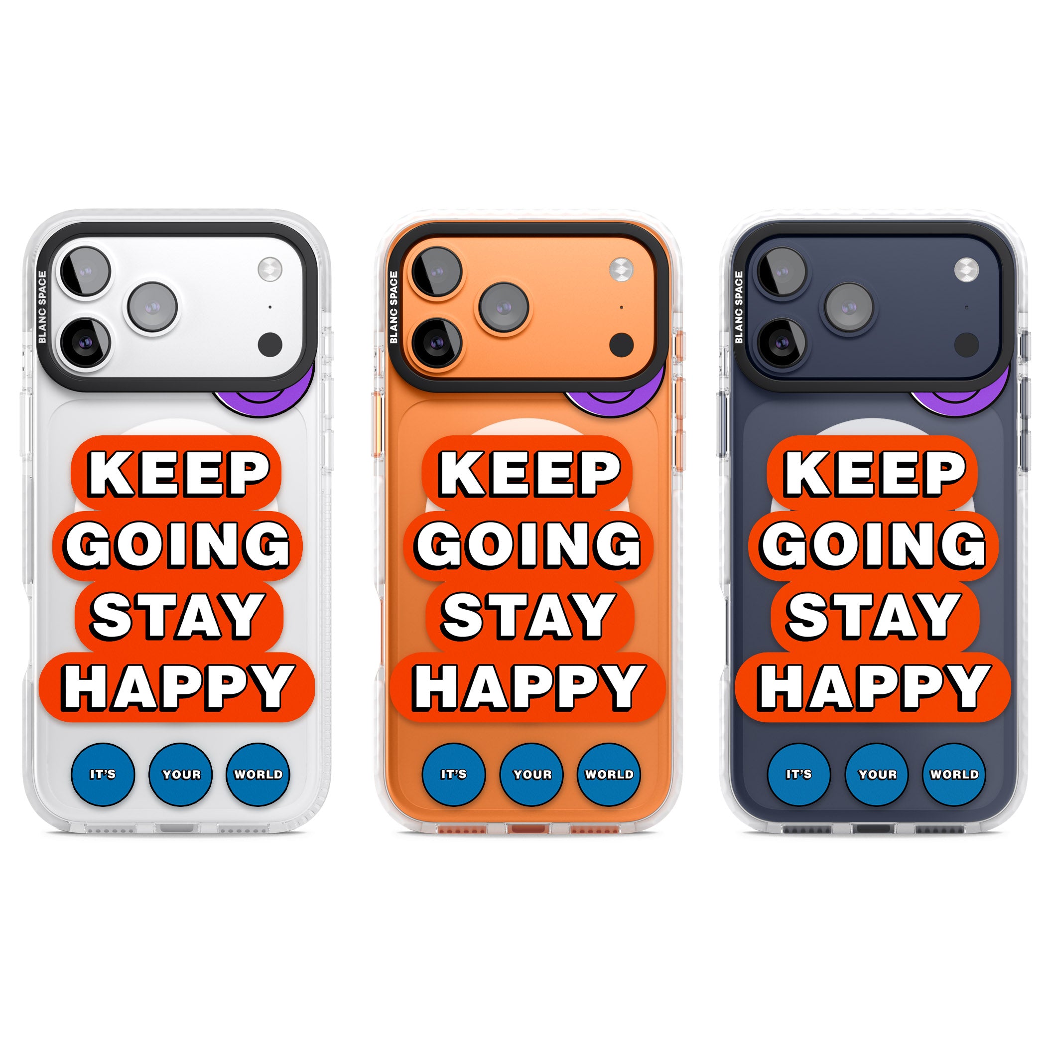 Keep Going Stay Happy iPhone 17 Pro Impact Pro Clear Phone Case APT Impact Protection