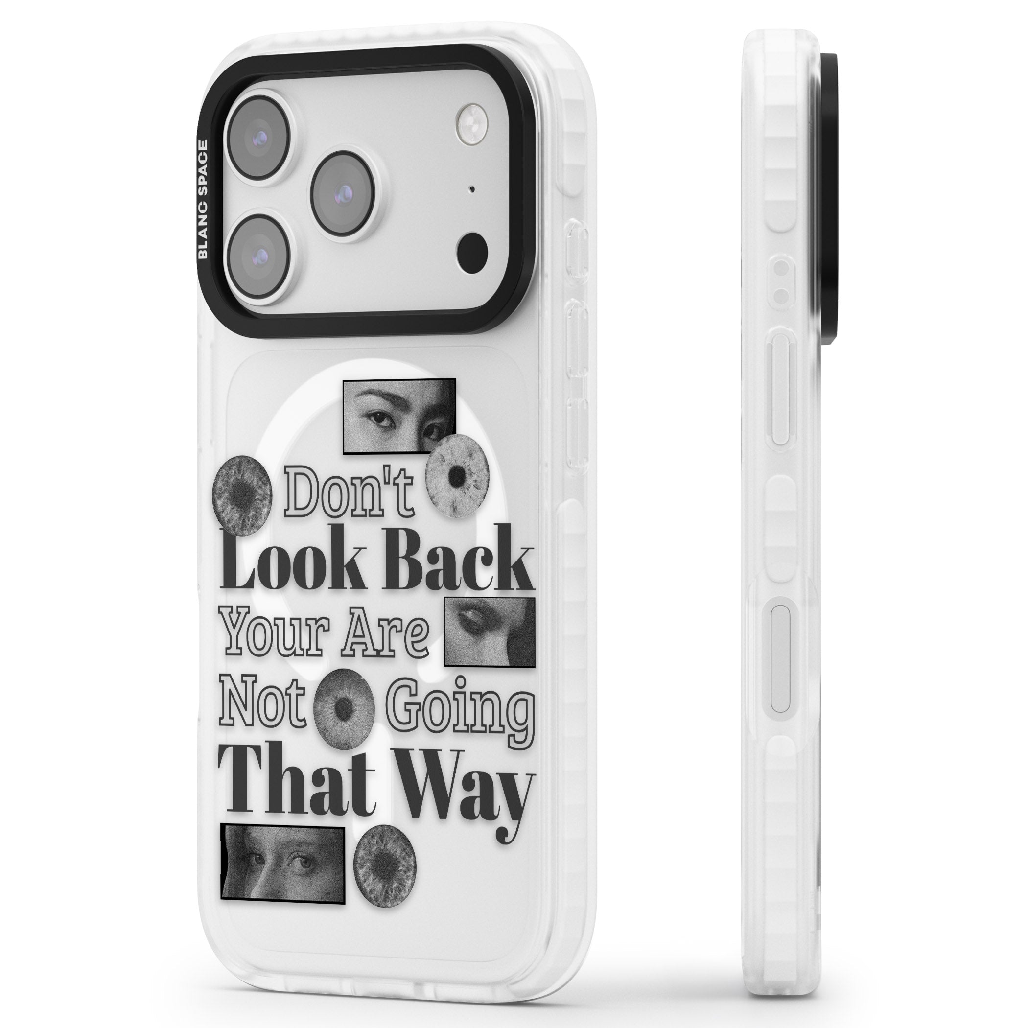 Dont Look Back iPhone 17 Pro Impact Pro Clear Phone Case Side Profile