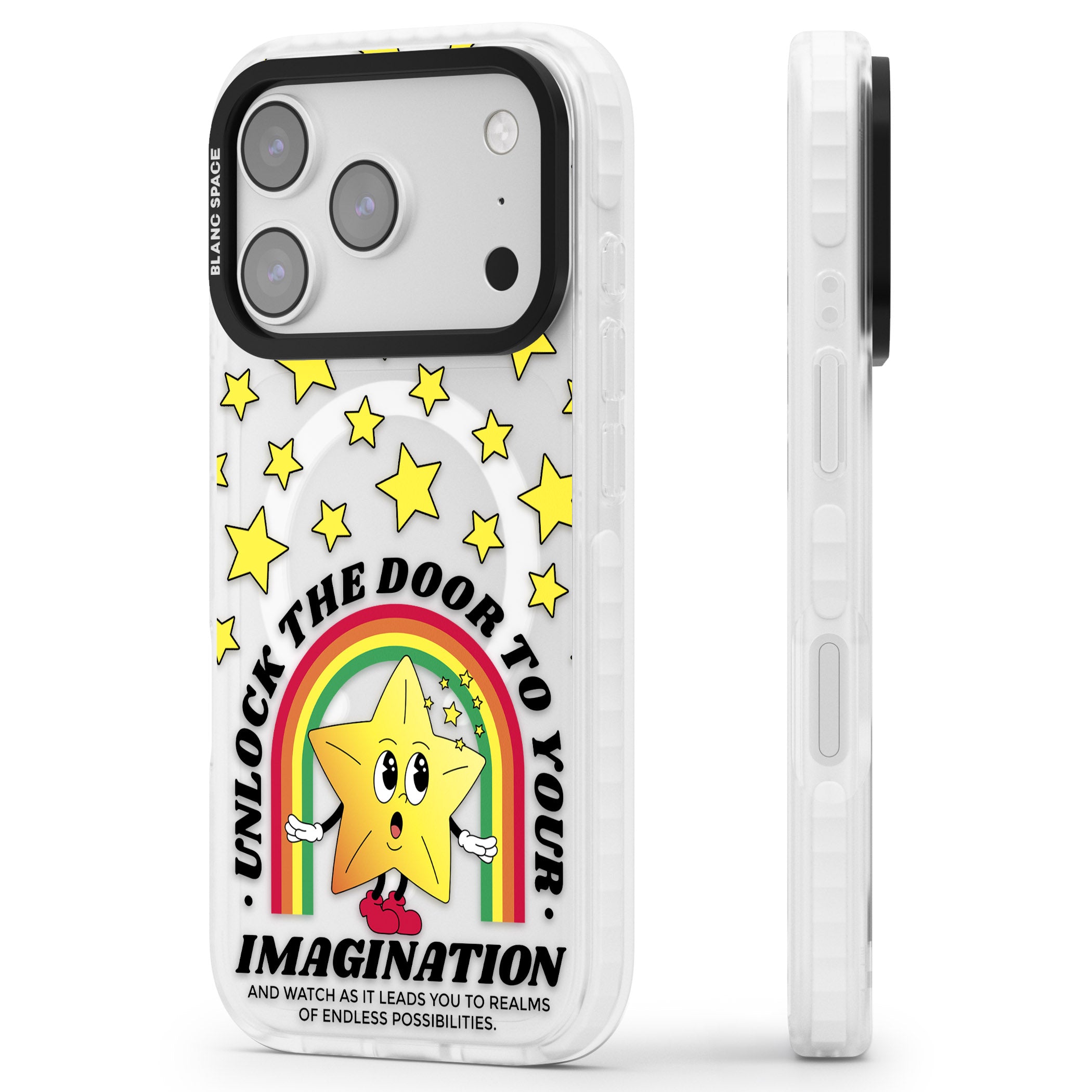 Imagination iPhone 17 Pro Impact Pro Clear Phone Case Side Profile