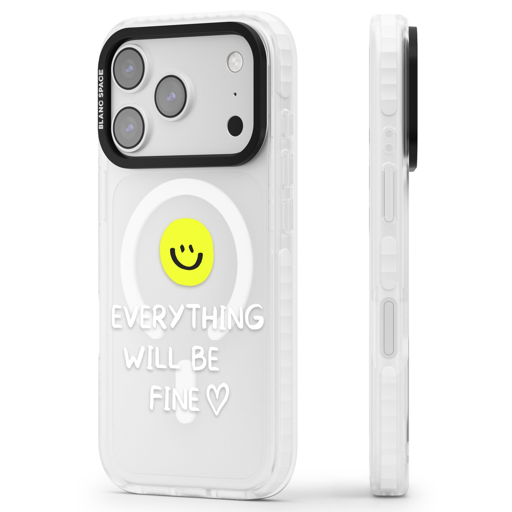 Everything Will Be Fine iPhone 17 Pro Impact Pro Clear Phone Case Side Profile