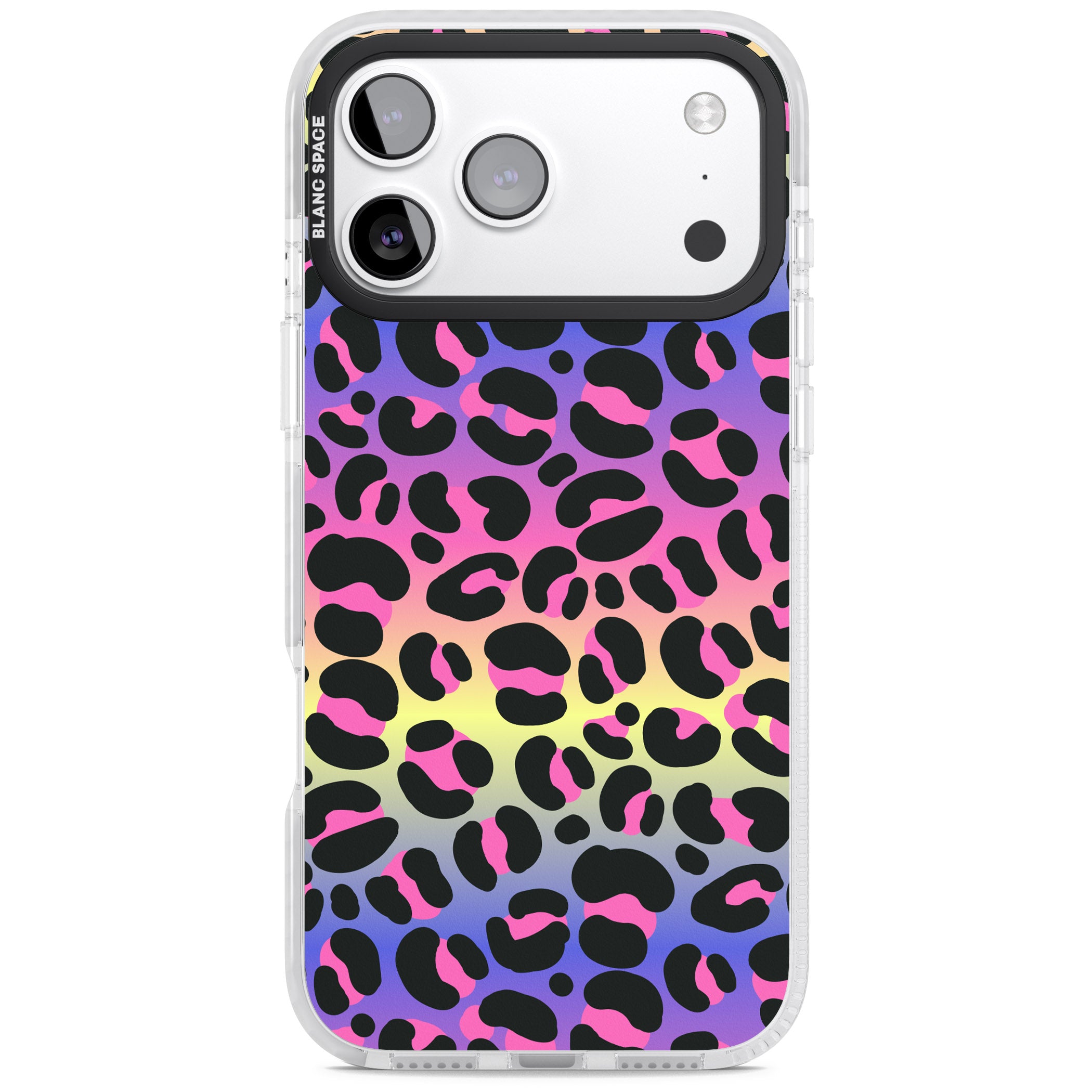 Rainbow Gradient Leopard iPhone 17 Pro Max Impact Pro Clear Phone Case