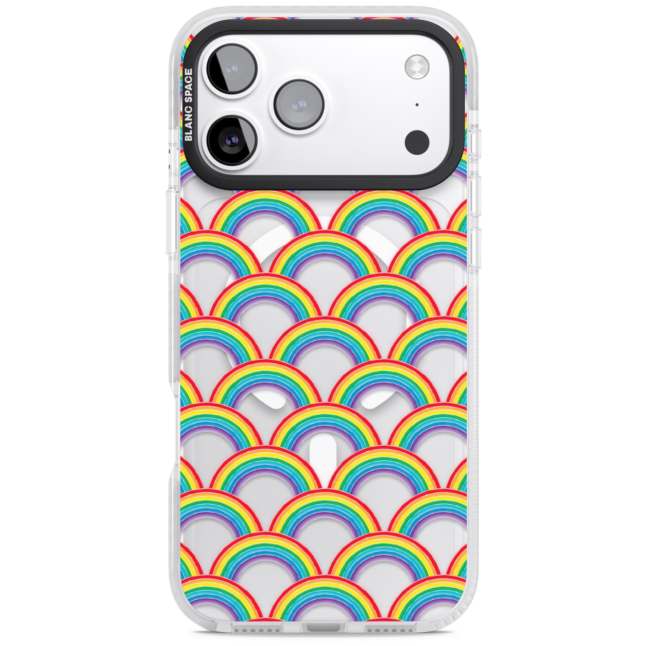Rainbow Arc Pattern iPhone 17 Pro Impact Pro Clear Phone Case