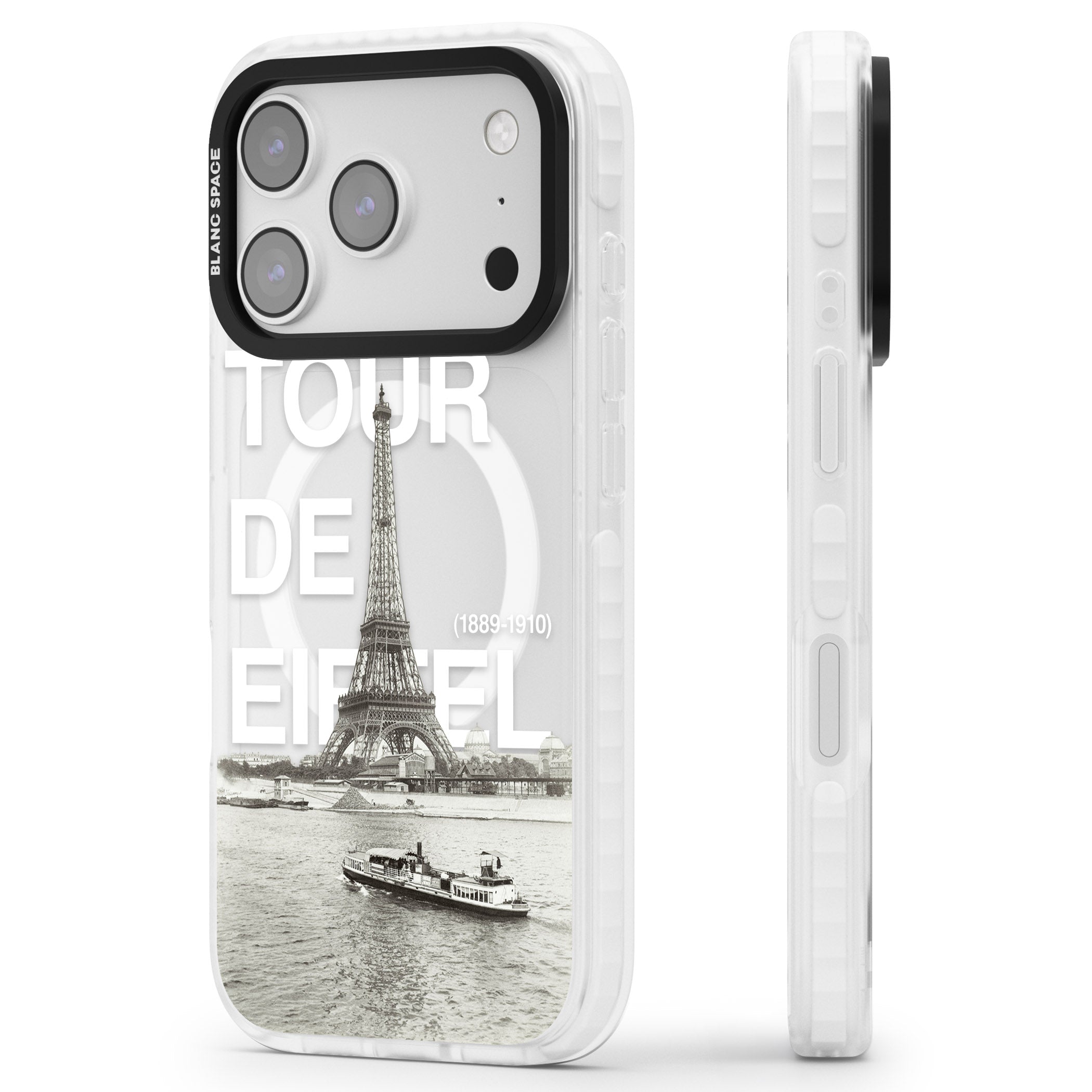 Tour De Eiffel iPhone 17 Pro Impact Pro Clear Phone Case Side Profile
