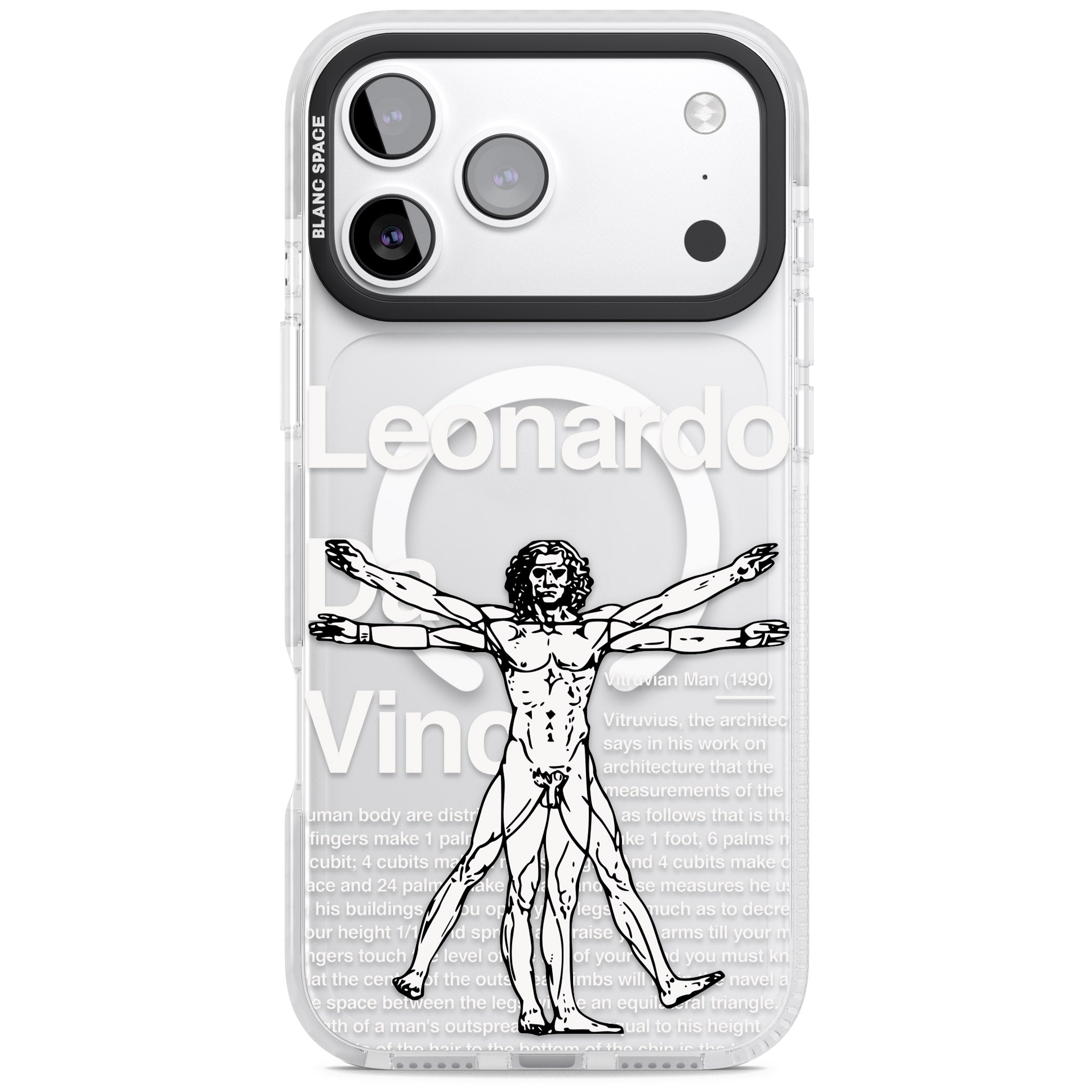 Vitruvian Man iPhone 17 Pro Max Impact Pro Clear Phone Case