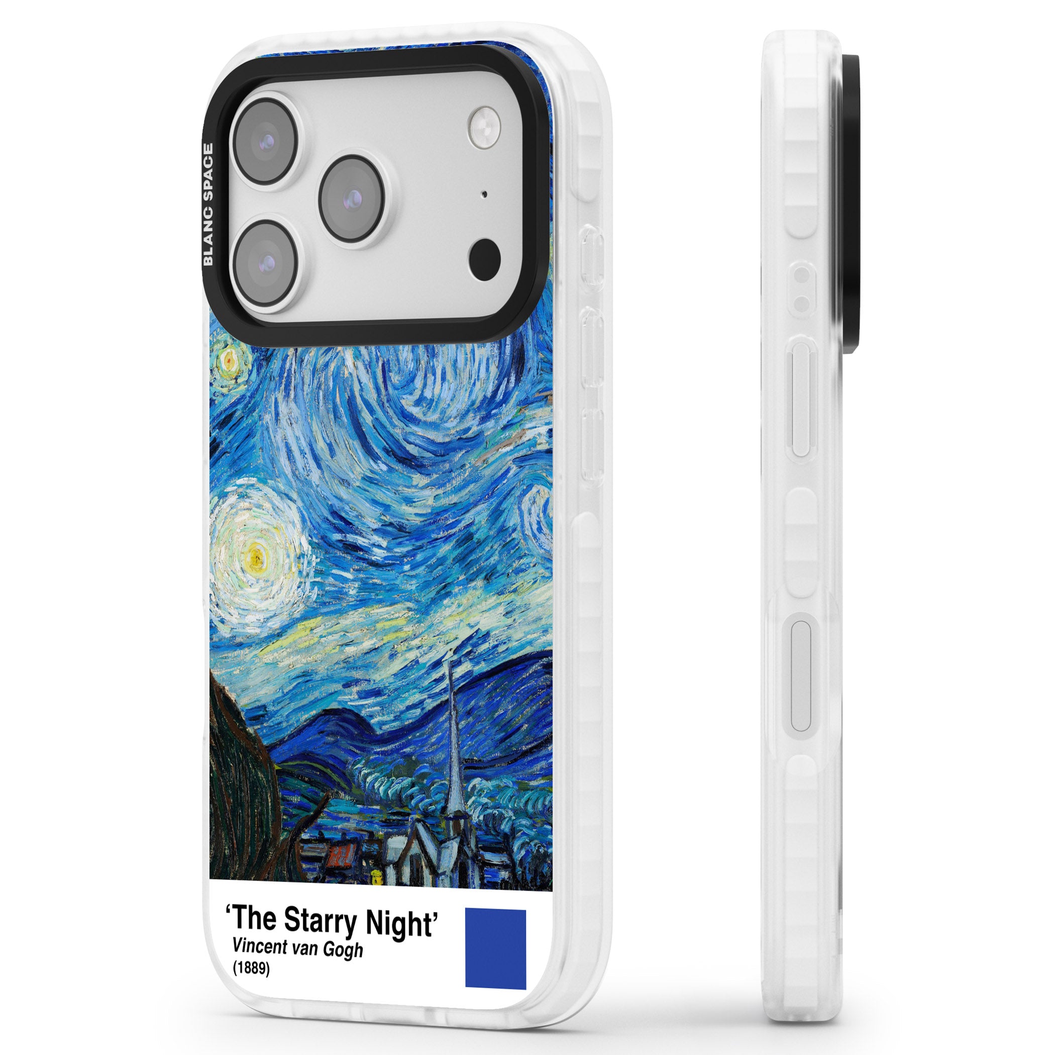 The Starry Night iPhone 17 Pro Max Impact Pro Clear Phone Case Side Profile