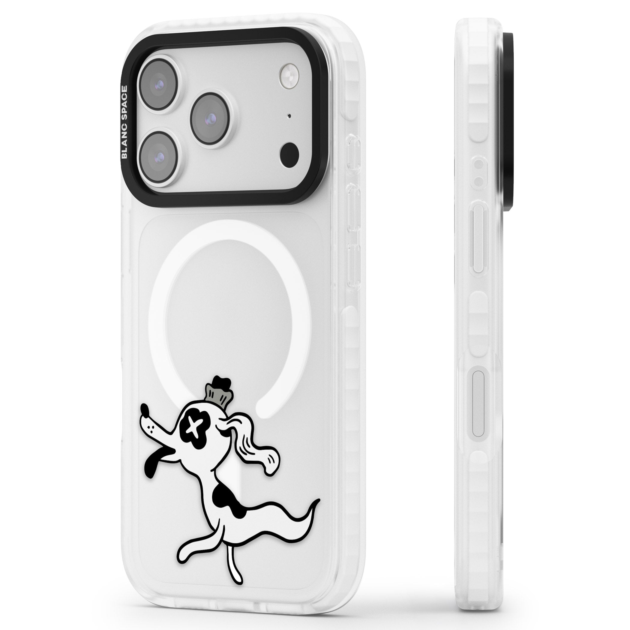 Dog Spirit iPhone 17 Pro Impact Pro Clear Phone Case Side Profile