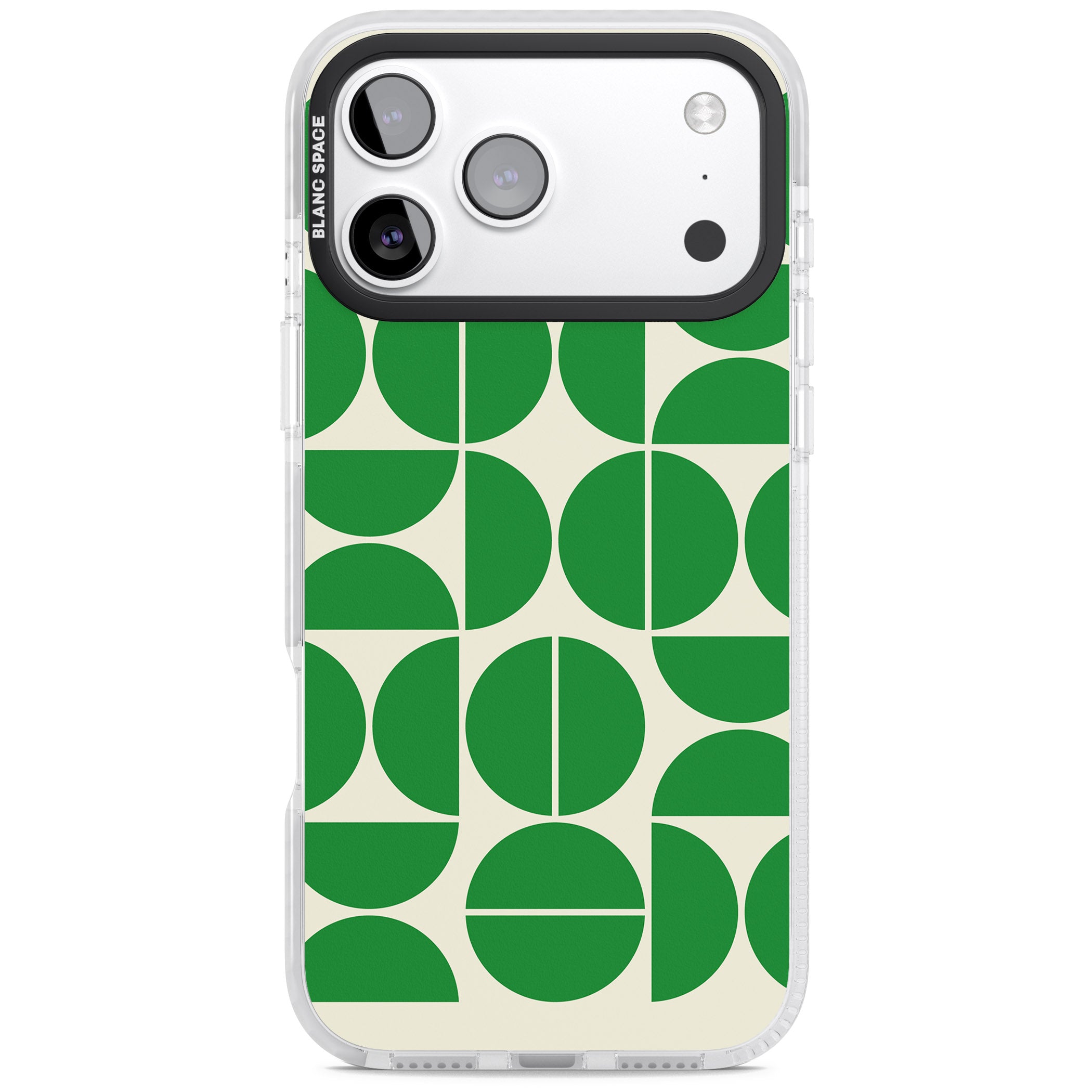 Retro Green Circles iPhone 17 Pro Impact Pro Clear Phone Case