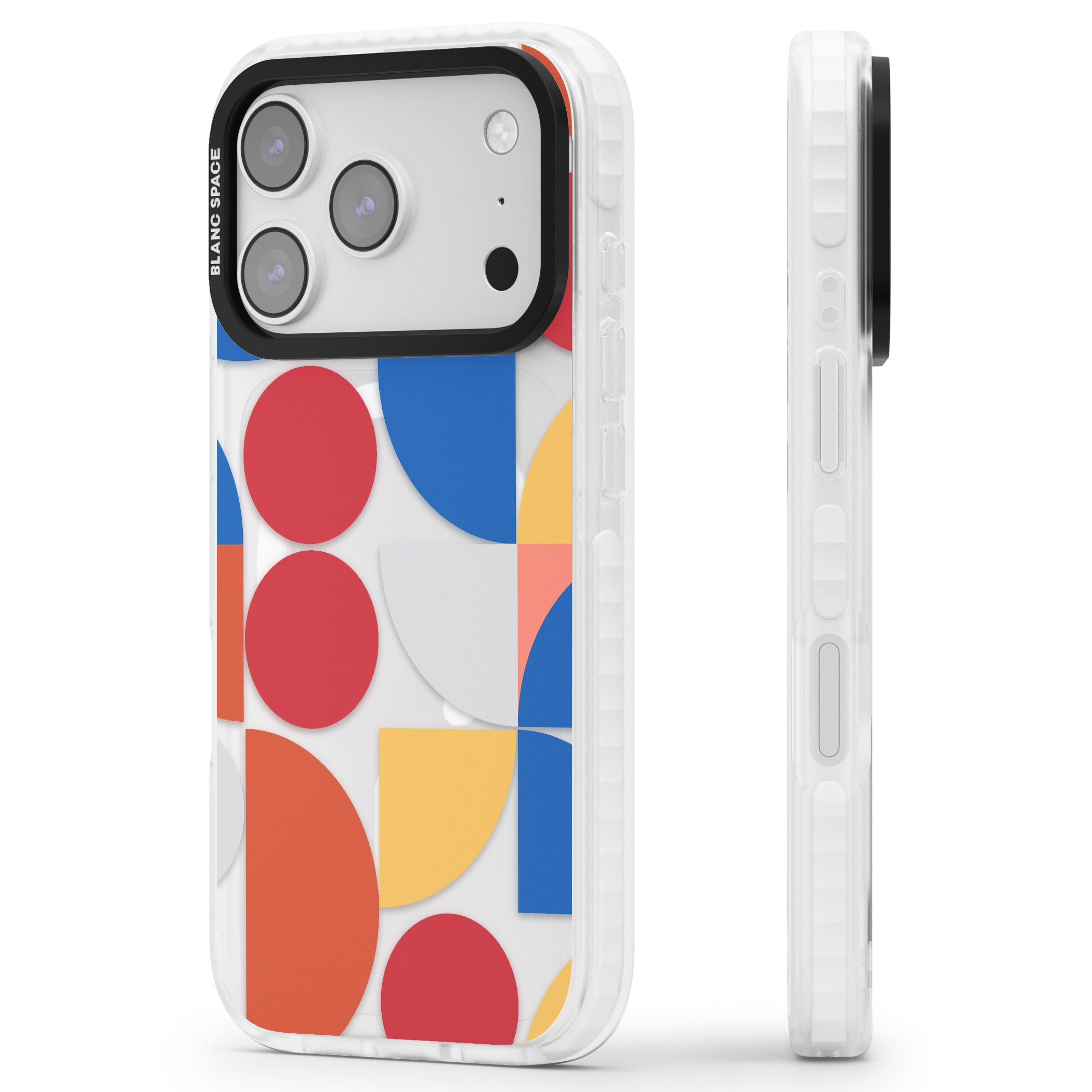 Abstract Colorful Geometric iPhone 17 Pro Max Impact Pro Clear Phone Case Side Profile