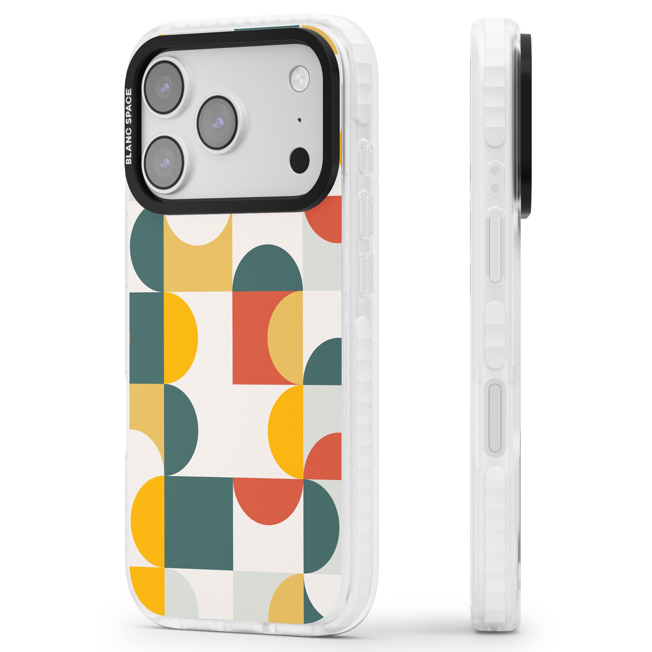 Retro Color Blocks iPhone 17 Pro Max Impact Pro Clear Phone Case Side Profile