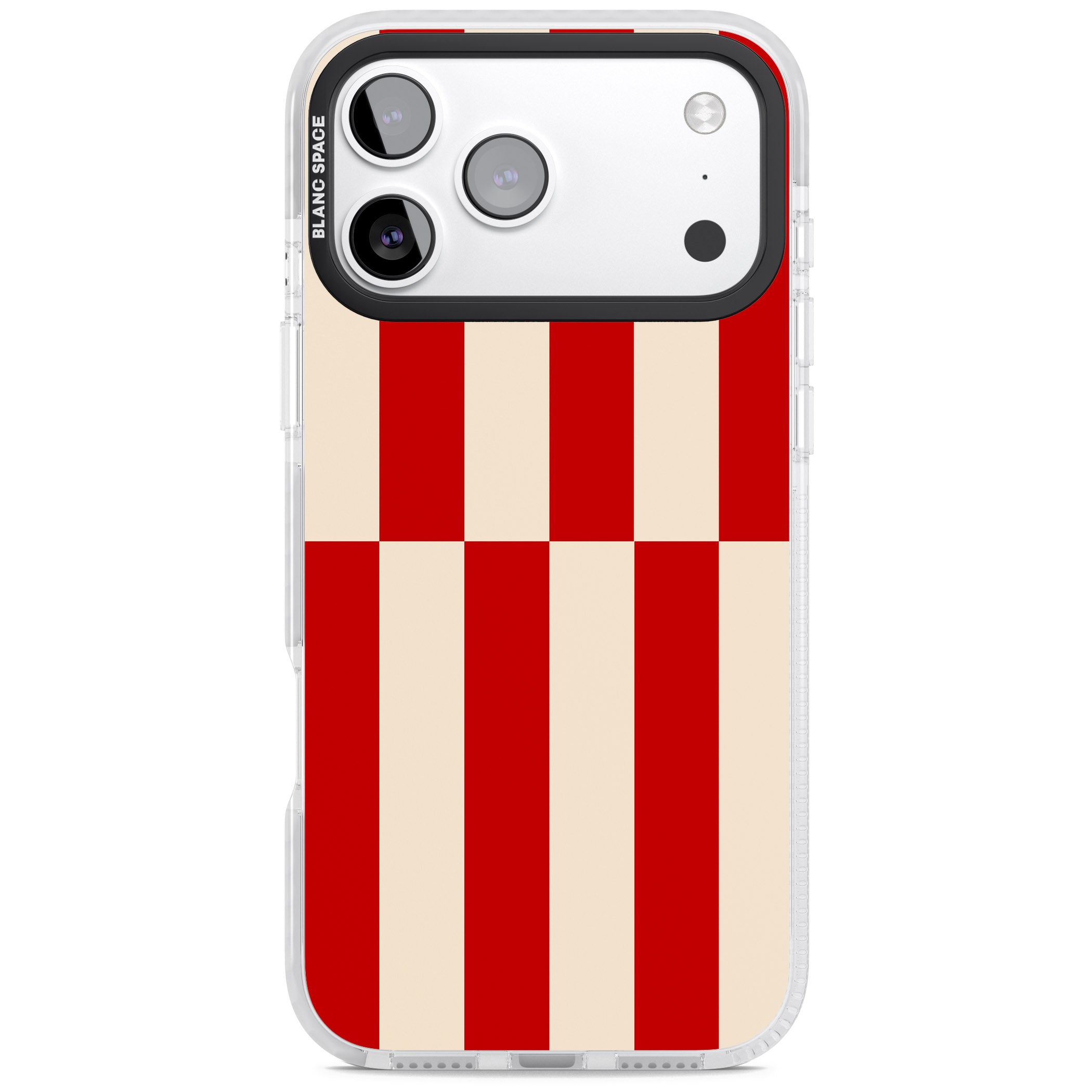 Retro Red Stripes iPhone 17 Pro Impact Pro Clear Phone Case