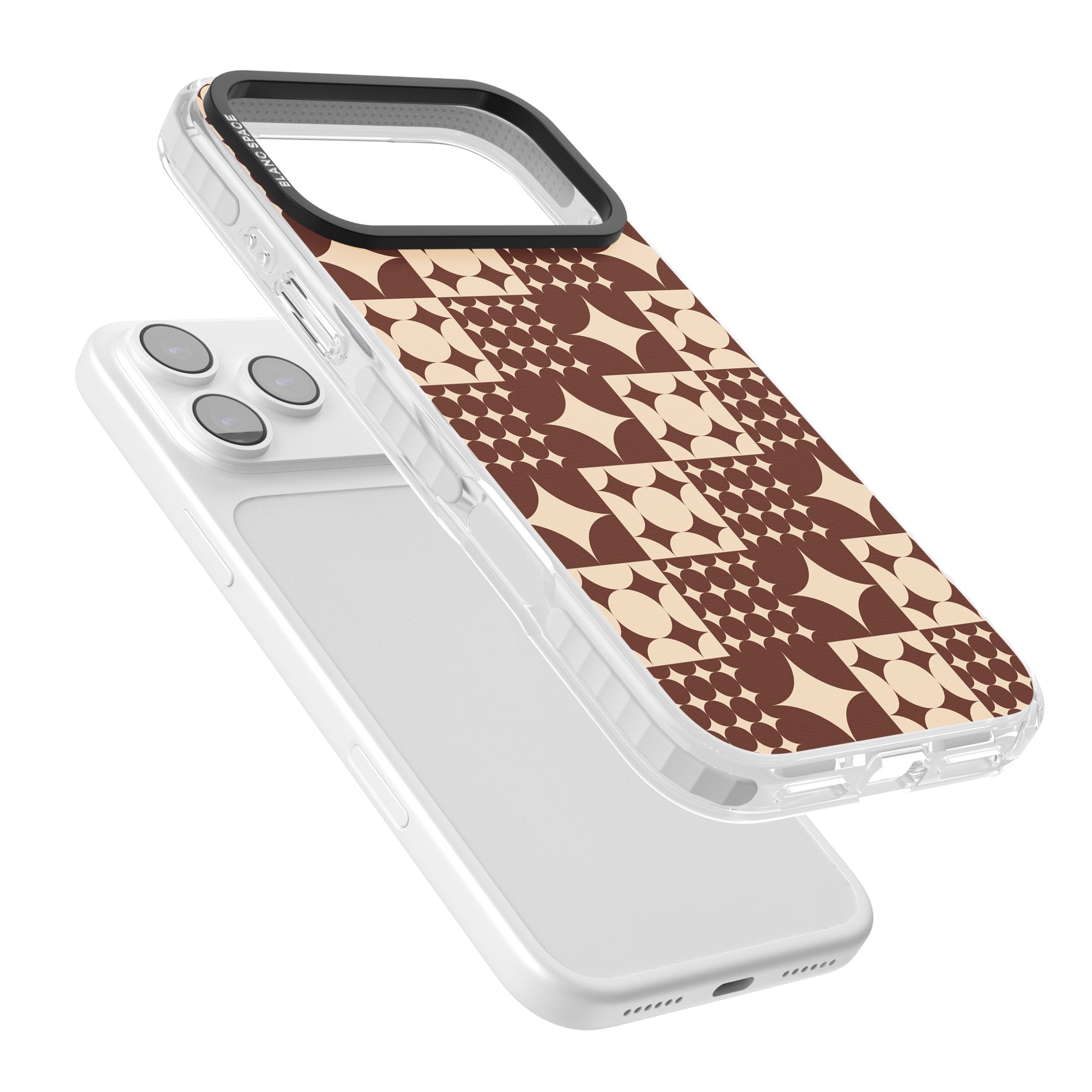 Mid Century Brown Checked iPhone 17 Pro Max Impact Pro Clear Phone Case Colours