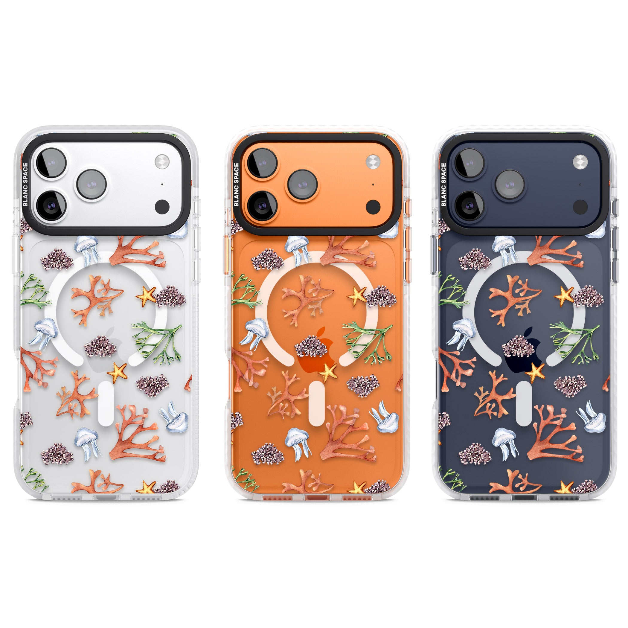 Coral & Jellyfish iPhone 17 Pro Impact Pro Clear Phone Case APT Impact Protection