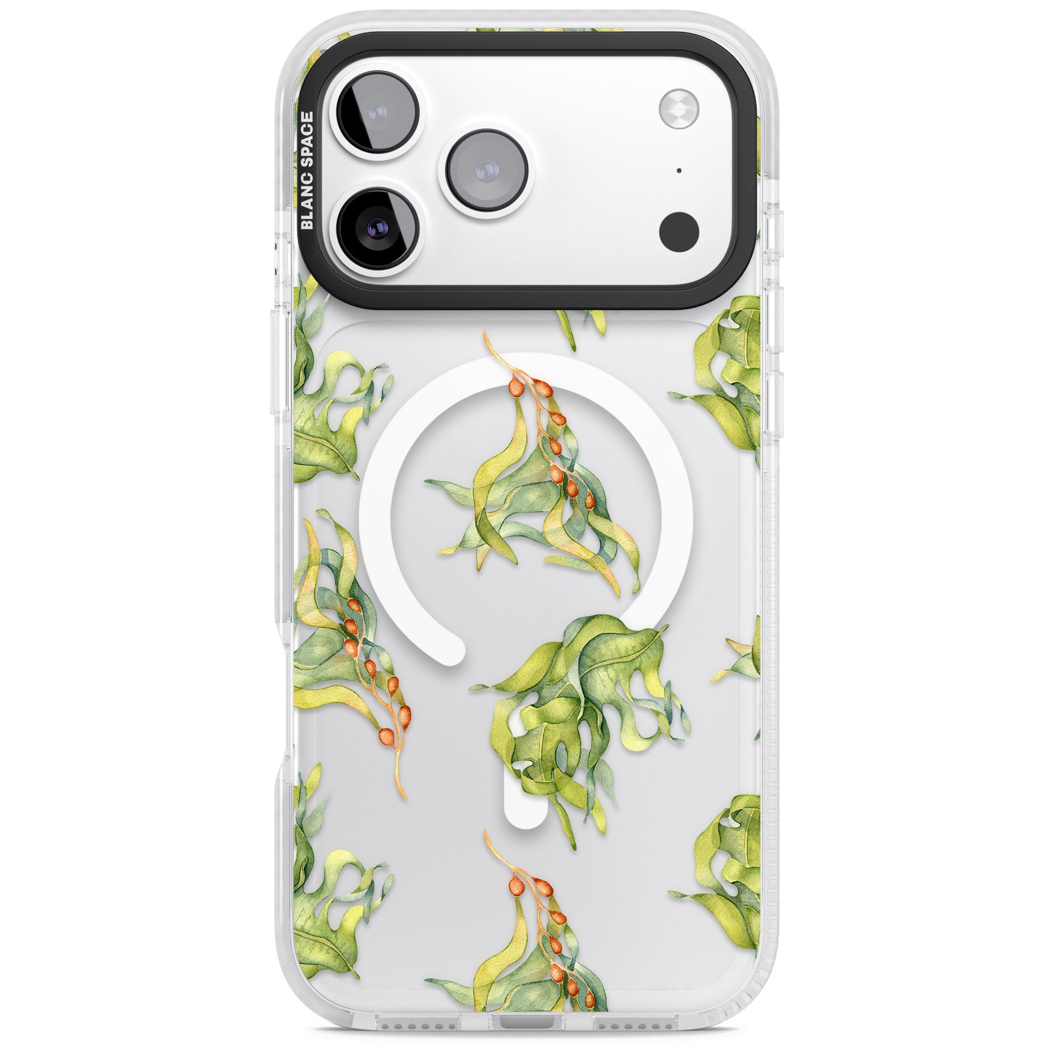 Flowing Seaweed Watercolor iPhone 17 Pro Impact Pro Clear Phone Case