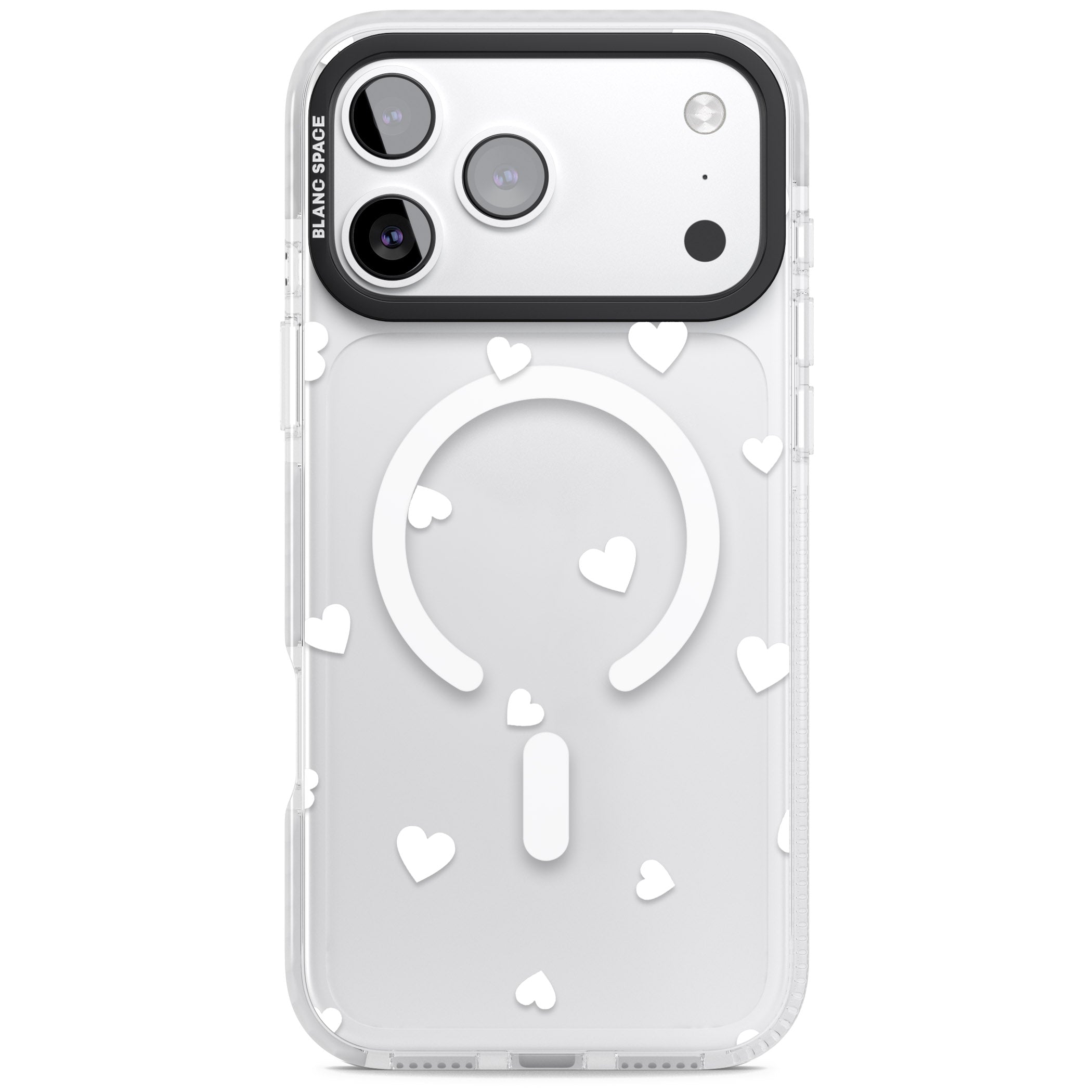 White Hearts iPhone 17 Pro Max Impact Pro Clear Phone Case