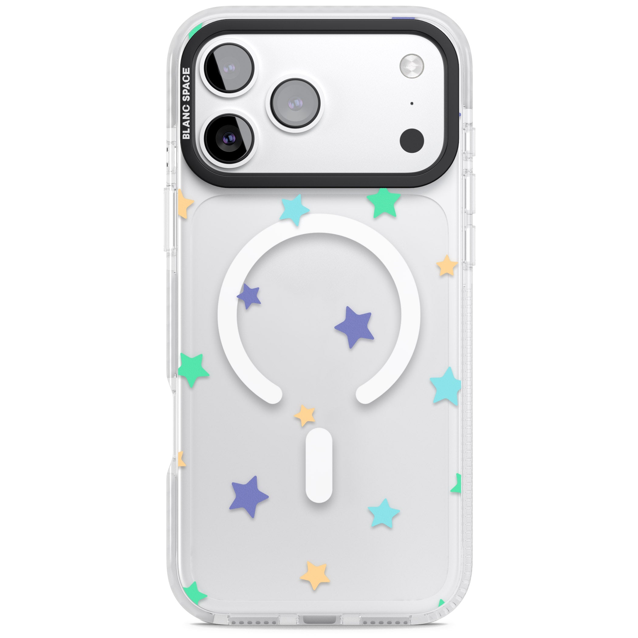 Pastel Star Pattern iPhone 17 Pro Impact Pro Clear Phone Case