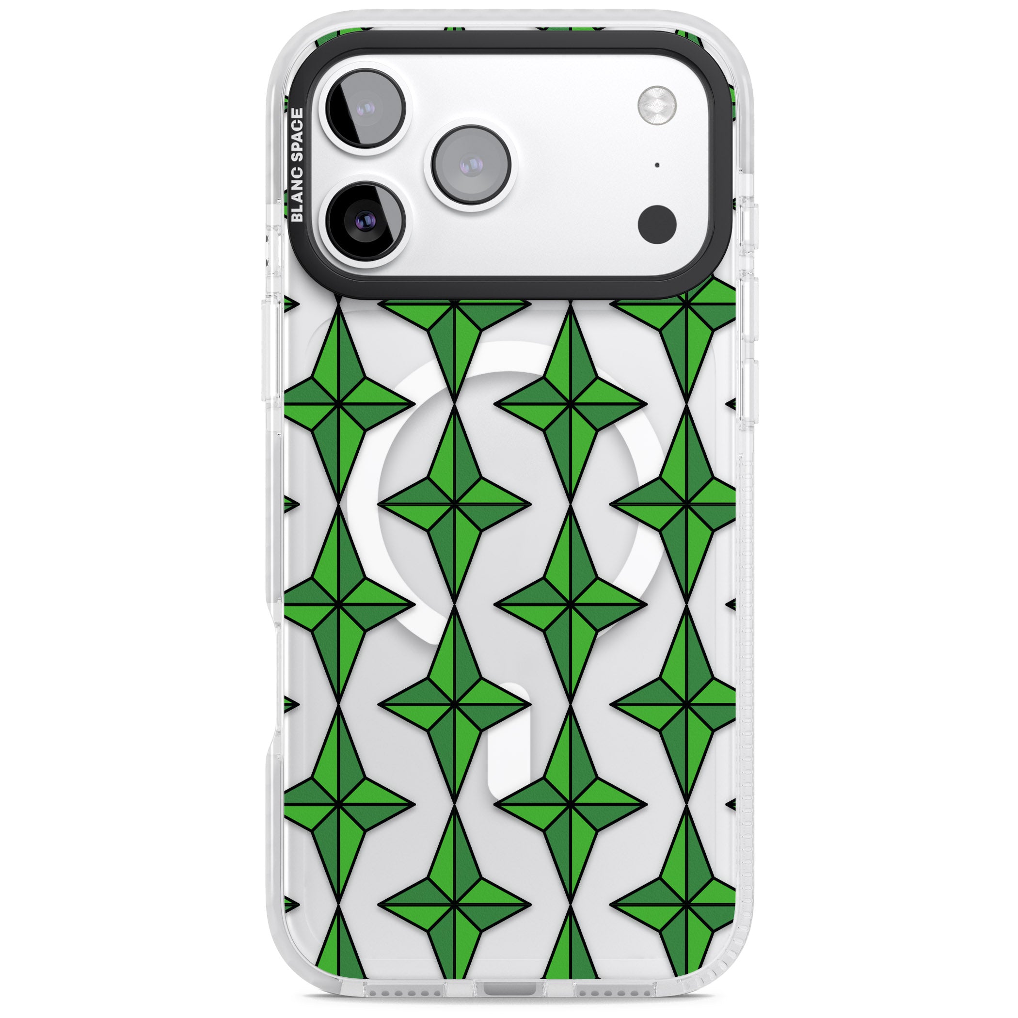 Emerald Stars Pattern (Clear) iPhone 17 Pro Max Impact Pro Clear Phone Case