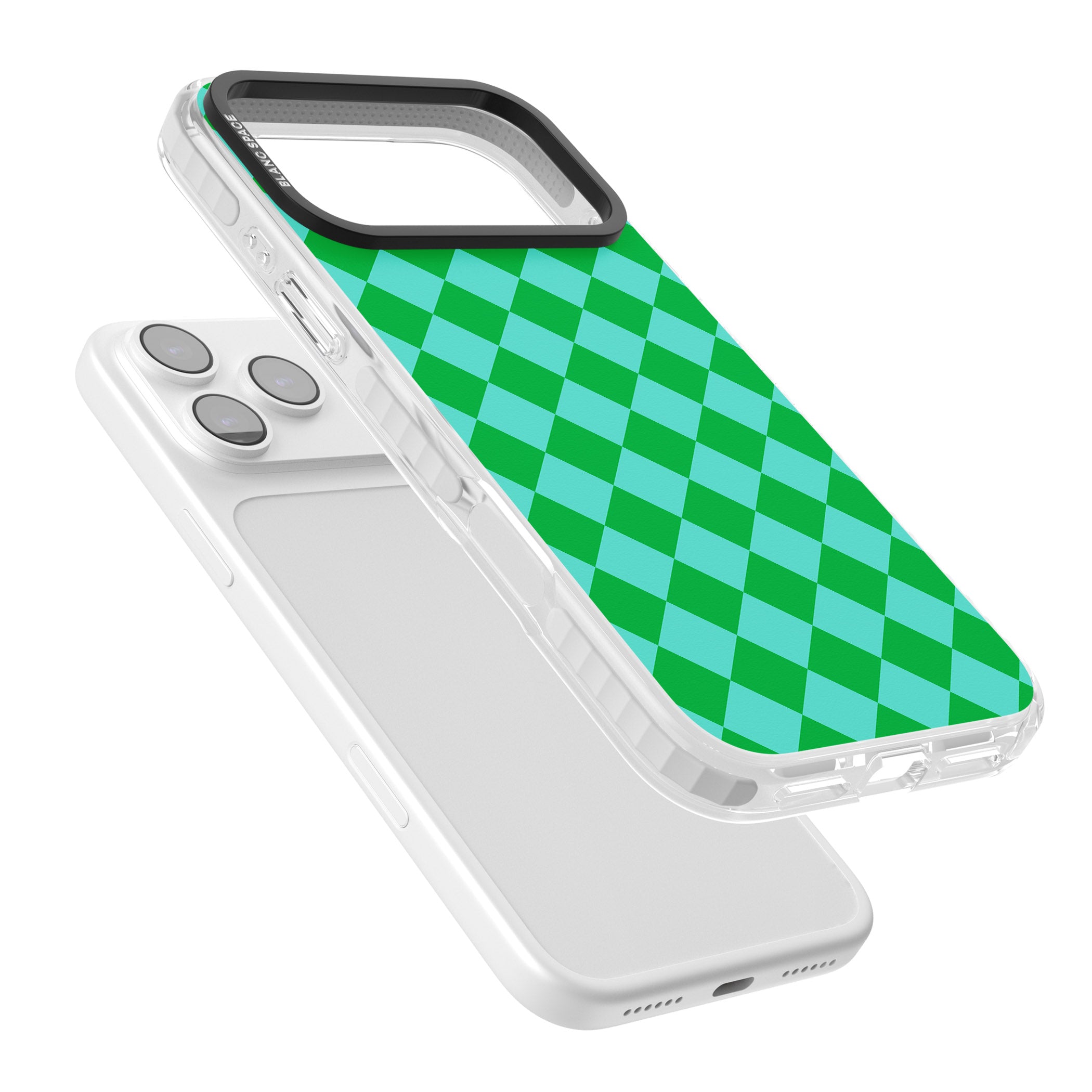 Retro Green Diamond Plaid iPhone 17 Pro Impact Pro Clear Phone Case Colours