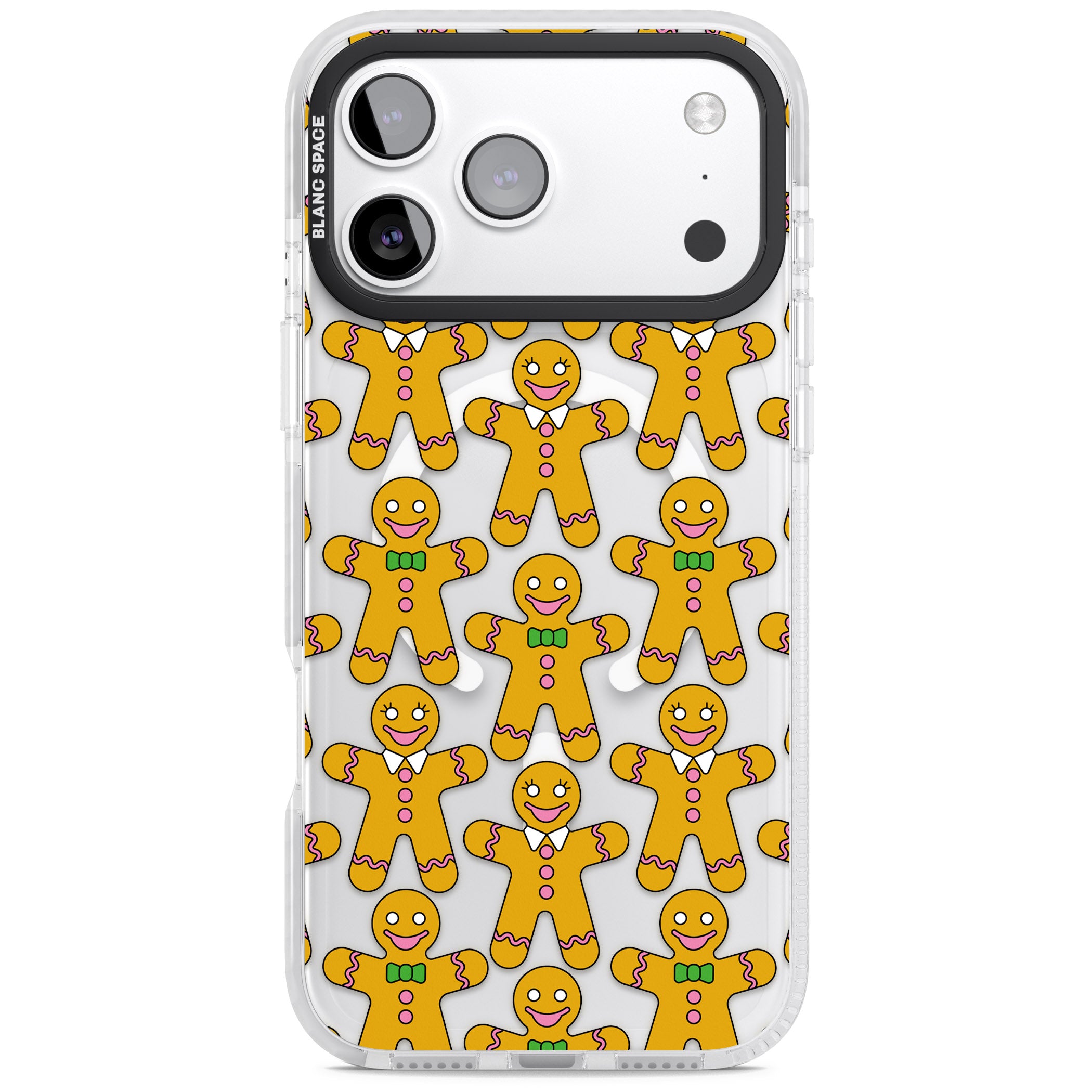 Gingerbread Cookie Pattern iPhone 17 Pro Max Impact Pro Clear Phone Case