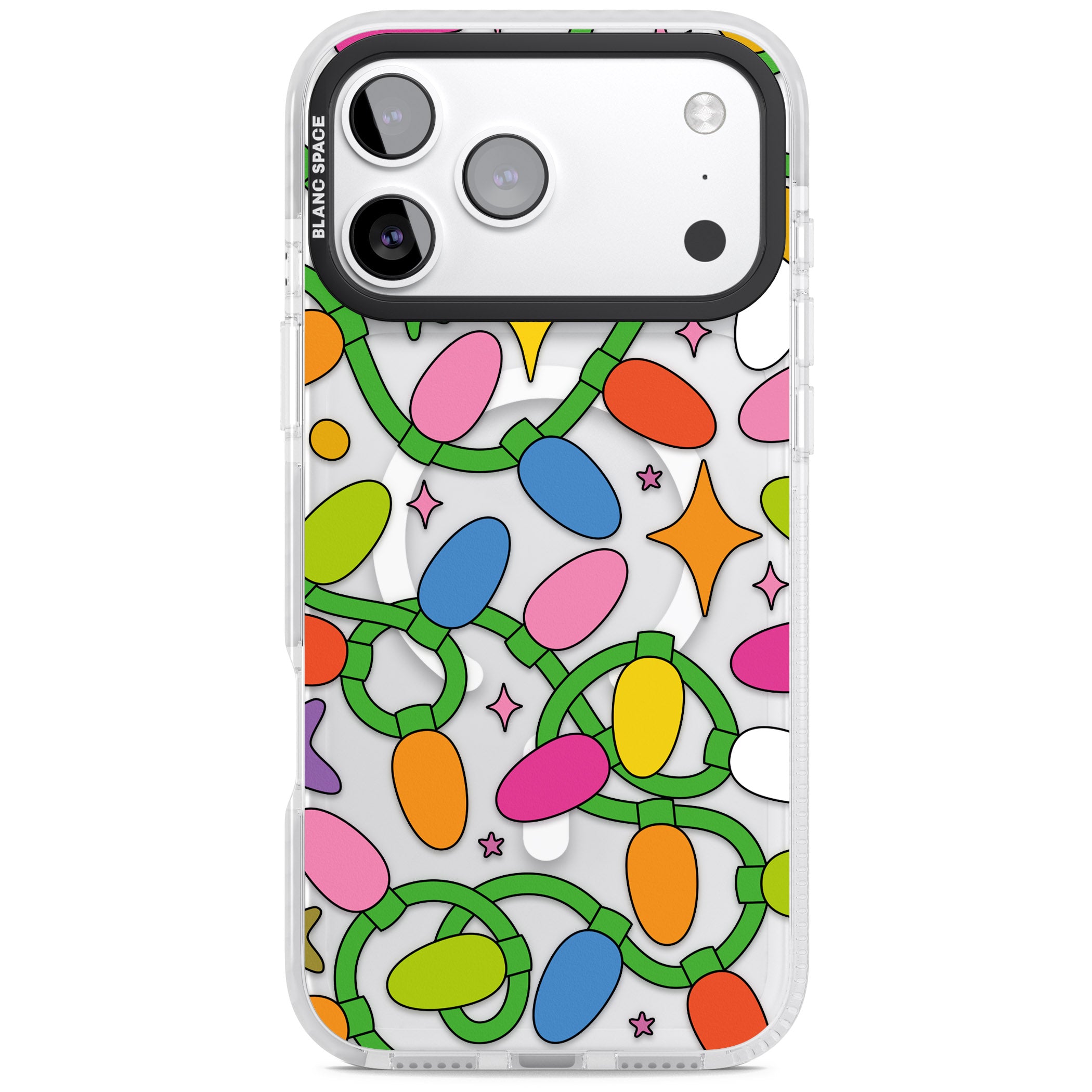 Festive Lights Pattern iPhone 17 Pro Max Impact Pro Clear Phone Case