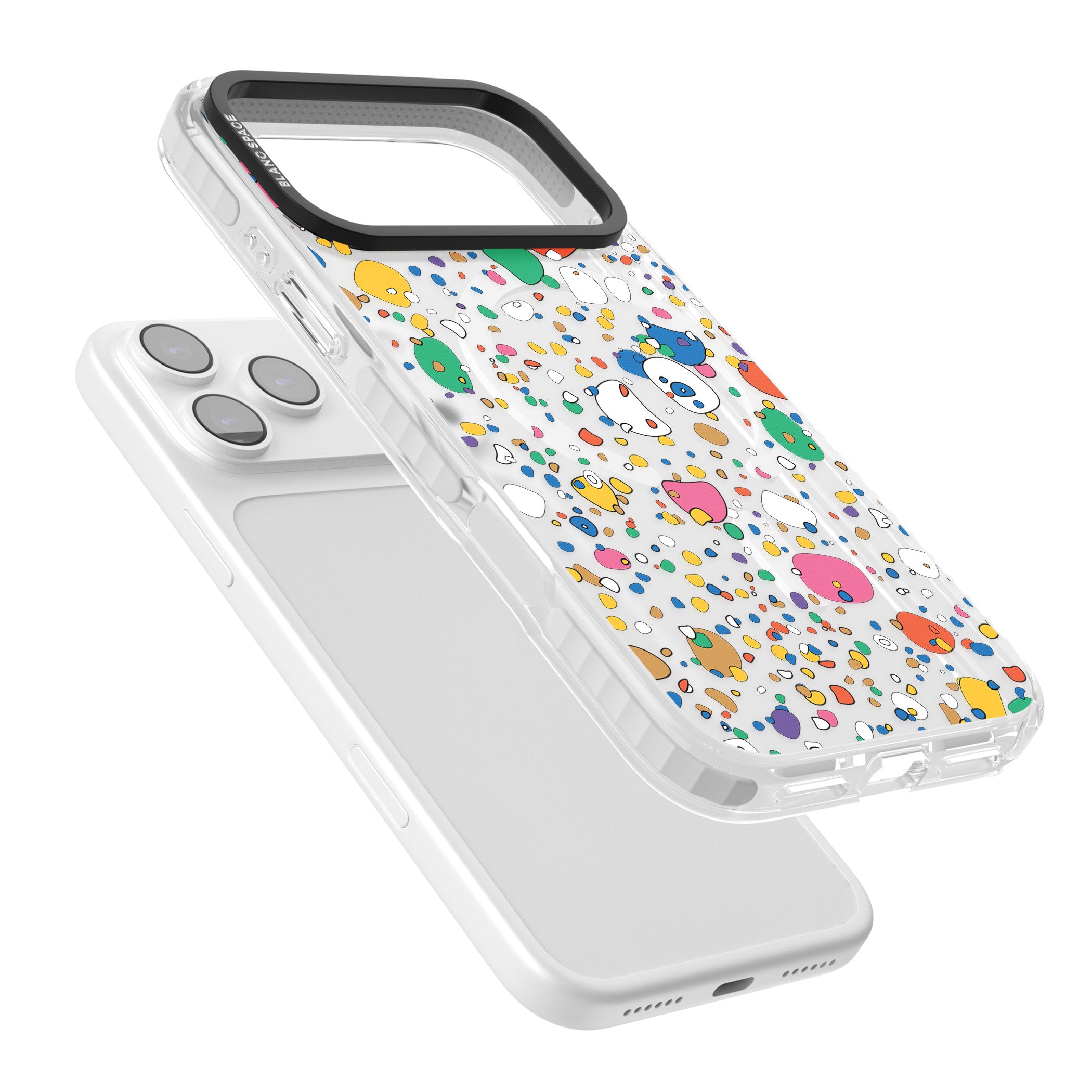 Colourful Confetti Pebbles iPhone 17 Pro Max Impact Pro Clear Phone Case Colours